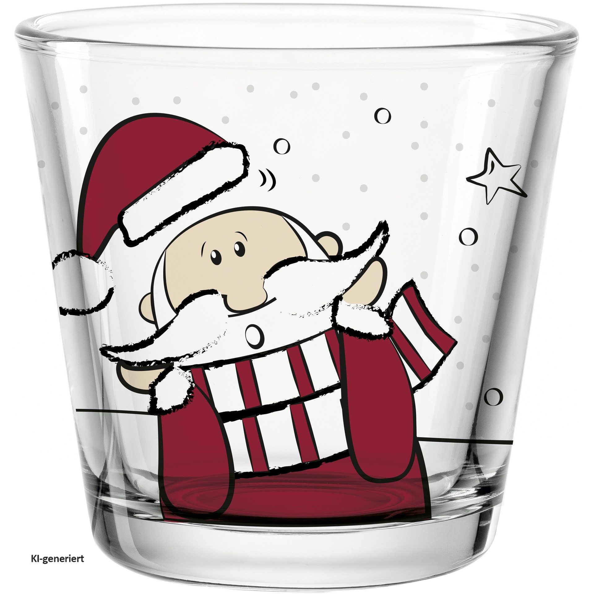 LEONARDO Teelichthalter (Stück, 1 Teelichthalter), Weihnachtliches Design mit liebevollem Weihnachtsmann-Motiv