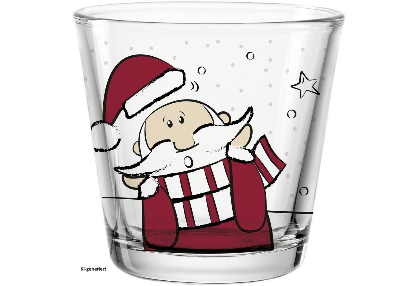 LEONARDO Teelichthalter (Stück, 1 Teelichthalter), Weihnachtliches Design mit liebevollem Weihnachtsmann-Motiv