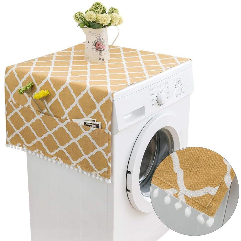Schutzhüllen-Sandsäcke Kühlschrank Staubdichte Abdeckung 130 * 55cm,Kühlschrank Staubschutz, Sarfly, (1-tlg), mit Aufbewahrungstasche,Waschmaschine gelb