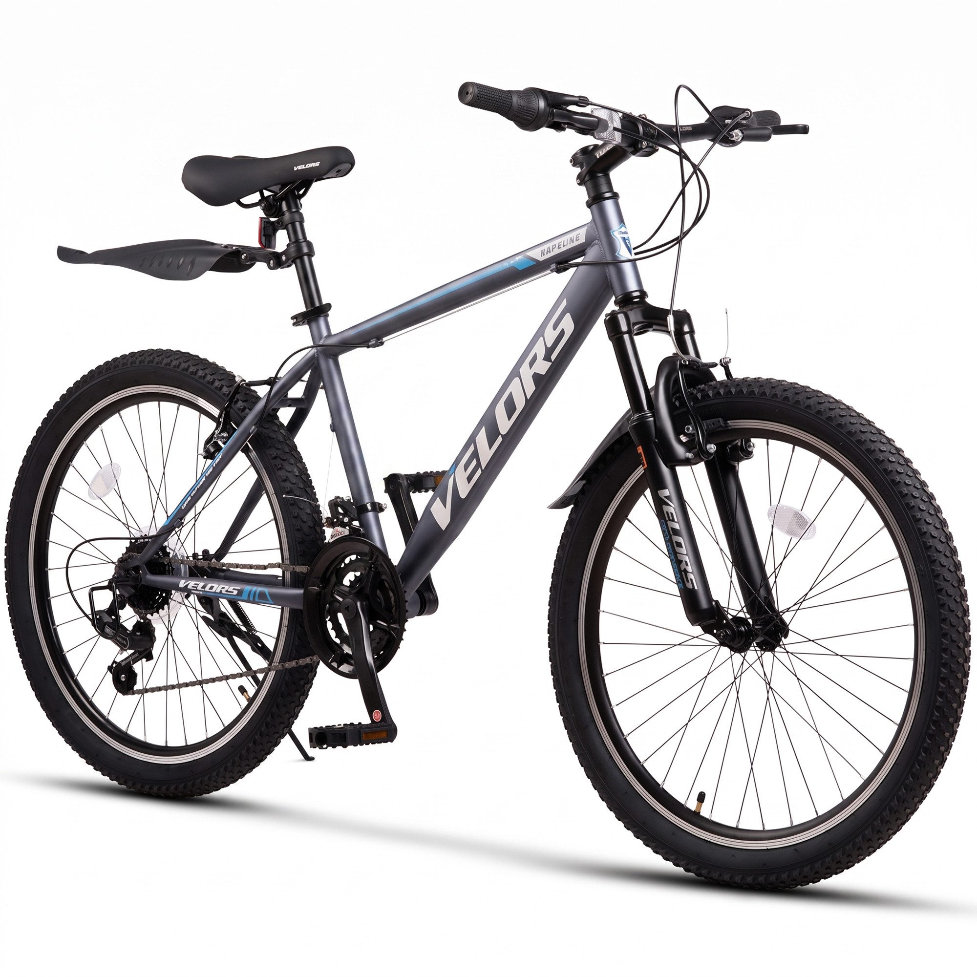 Velors Mountainbike 20, 24 Zoll Fahrrad Kinderfahrrad Mädchen und Jungen, 21 Gang Shimano Tourney Schaltwerk, Kettenschaltung, (mit Fahrtasche), Hochwertiger Rahmen, Jugendfahrrad MTB Hardtail Fahrrad