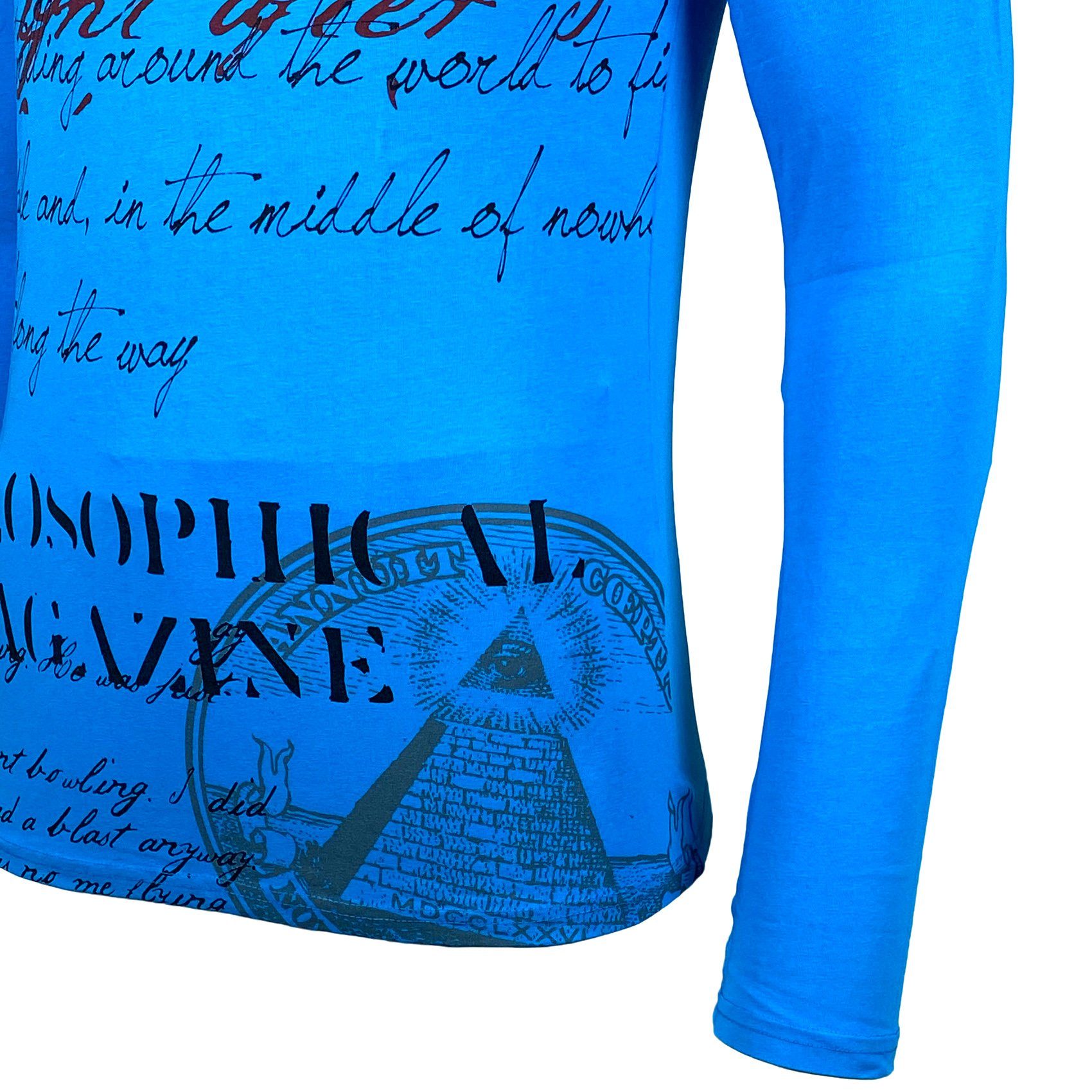 Baxboy Longshirt BAXBOY Herren Langarmshirt Oil Wash Verwaschen Stretch Oberteil 707