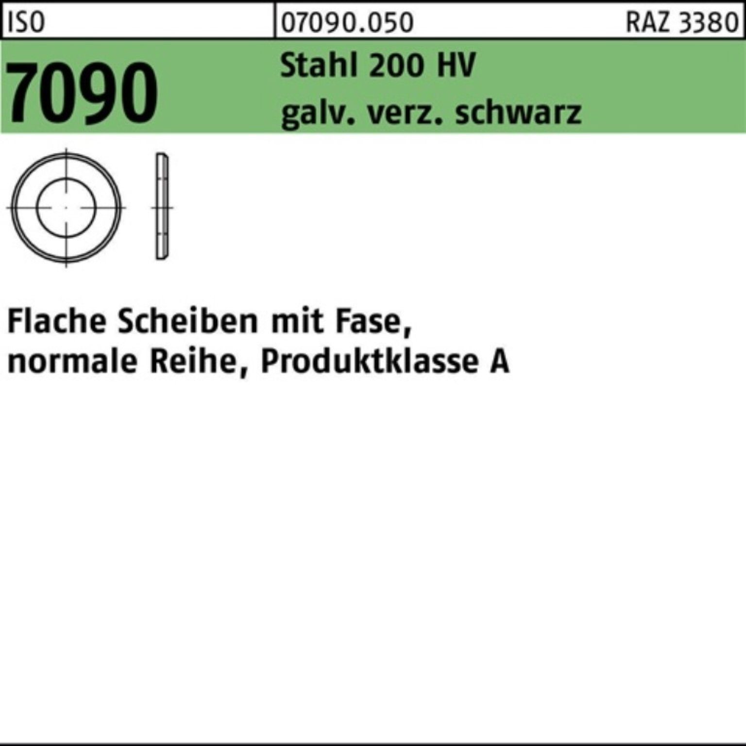 Reyher Unterlegscheibe 1000er Pack Unterlegscheibe ISO 7090 Fase 6 Stahl 200 HV galv.verz. sw