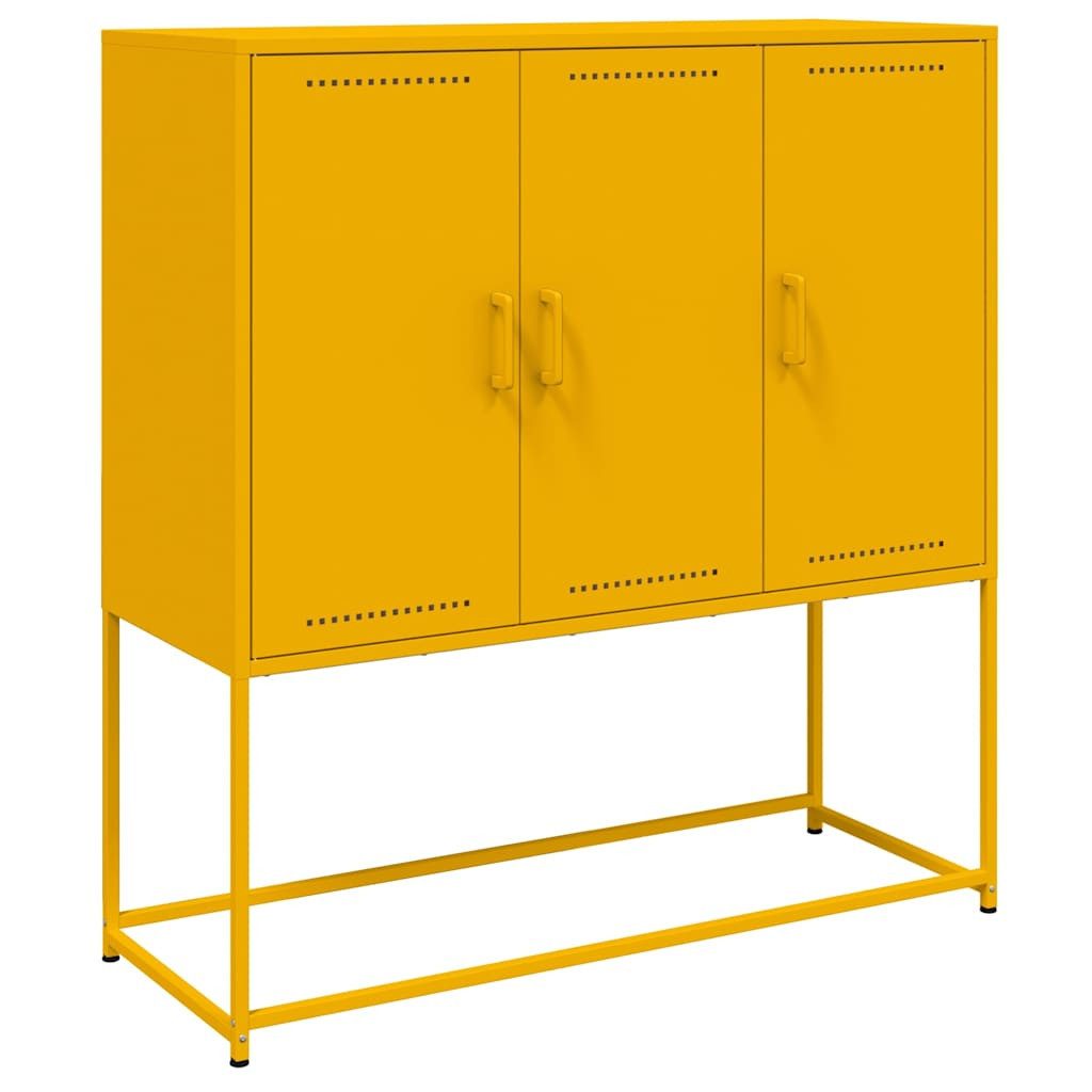 vidaXL Highboard Highboard Senfgelb 100,5x39x107 cm Stahl (1 St)