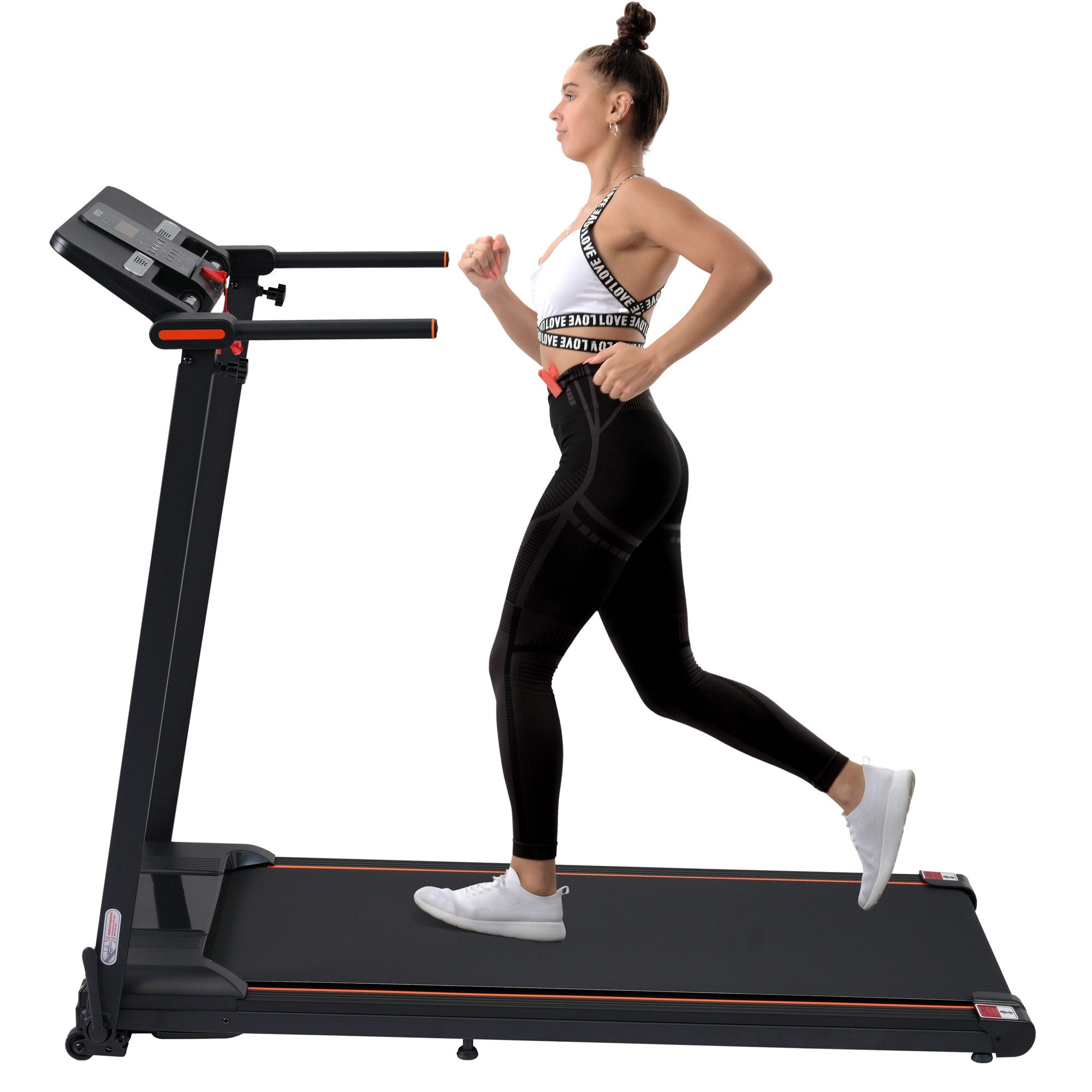 Merax Laufband XY10 Trainingsgeräte mit LED Display, Leise 1.5 PS Elektromotor, 12 km/h, Trainingsgeräte mit LED Anzeige