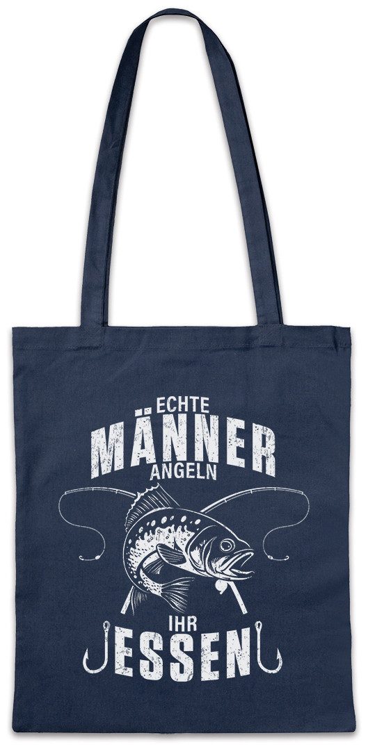 Urban Backwoods Beuteltasche Echte Männer Angeln Stofftasche Angler Fischer Verein Fishing Fish (1-tlg), Sport Haken Fisch Meer
