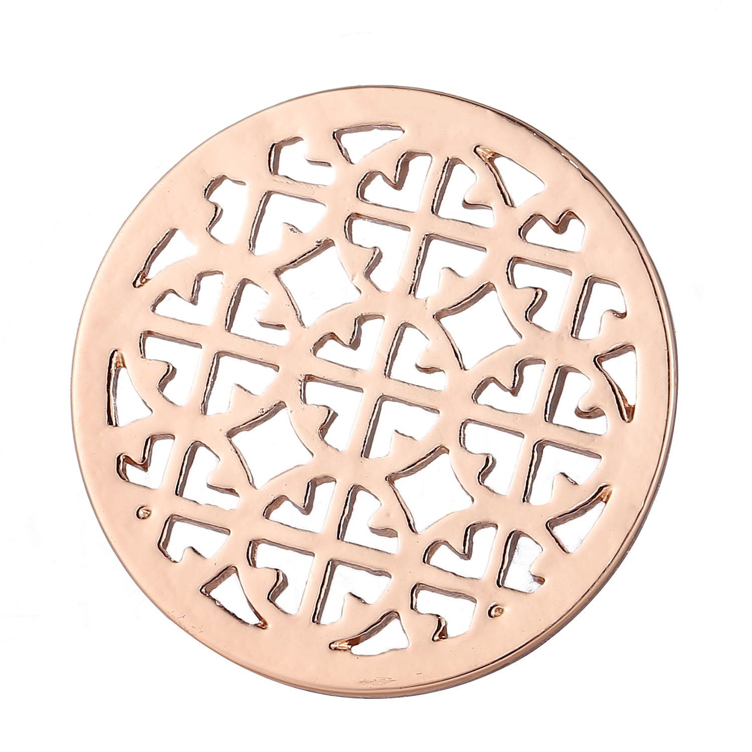 Anhänger Morella Coin mit inkl. Kette cm Coin, mm Samtbeutel roségold, 33 70 Kette roségold im roségold Ornament (2-tlg), mit Halskette Amulett austauschbarem