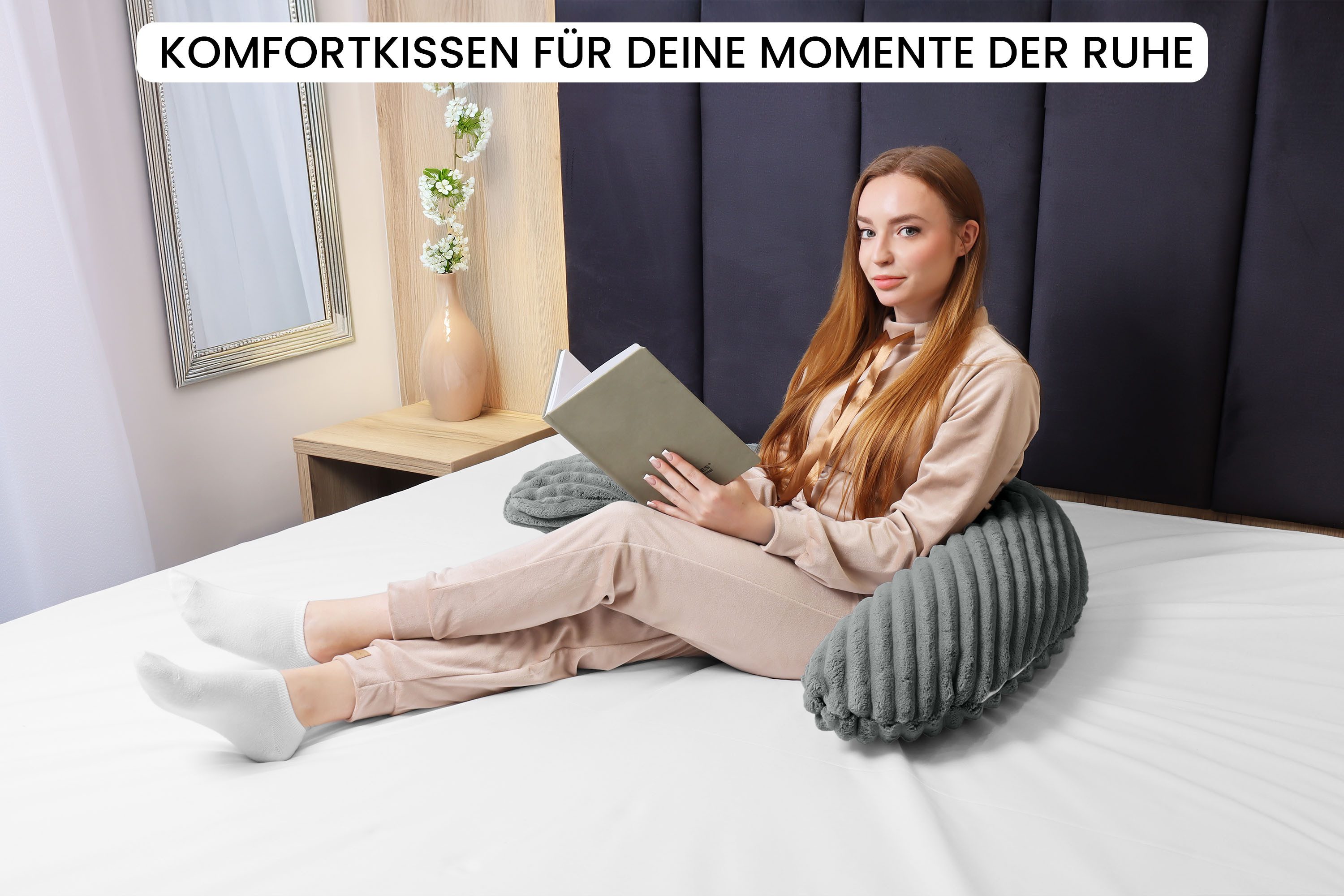 Amilian Stillkissen XXL 170 cm Schwangerschaftskissen Seitenschläferkissen U-Form, mit Bezug, weiche Füllung, geräuscharm, formstabil