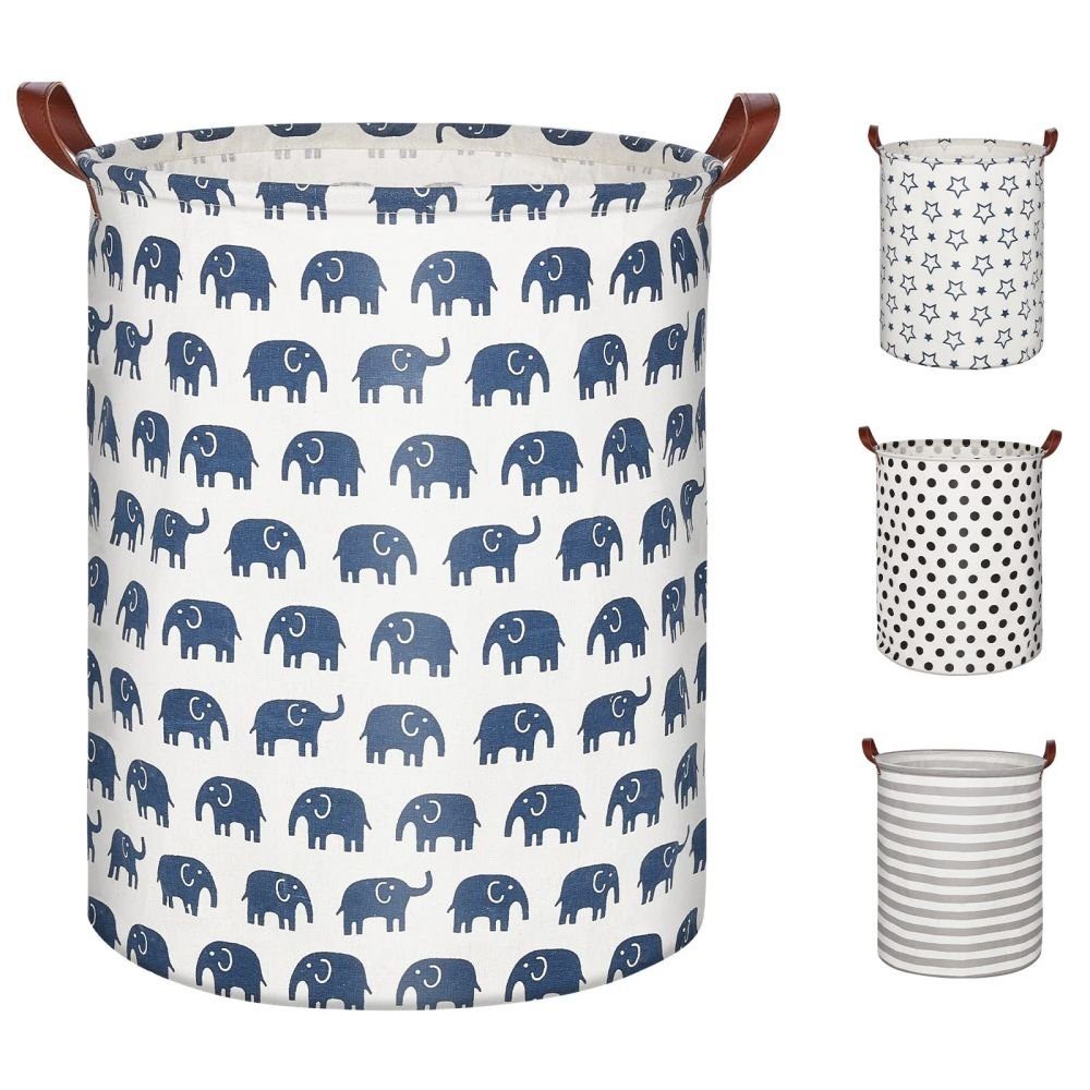 JOYOLEDER Wäschekorb 63L Wäschekorb Faltbarer Wäschekorb mit Henkel (1 St) Blauer Elefant