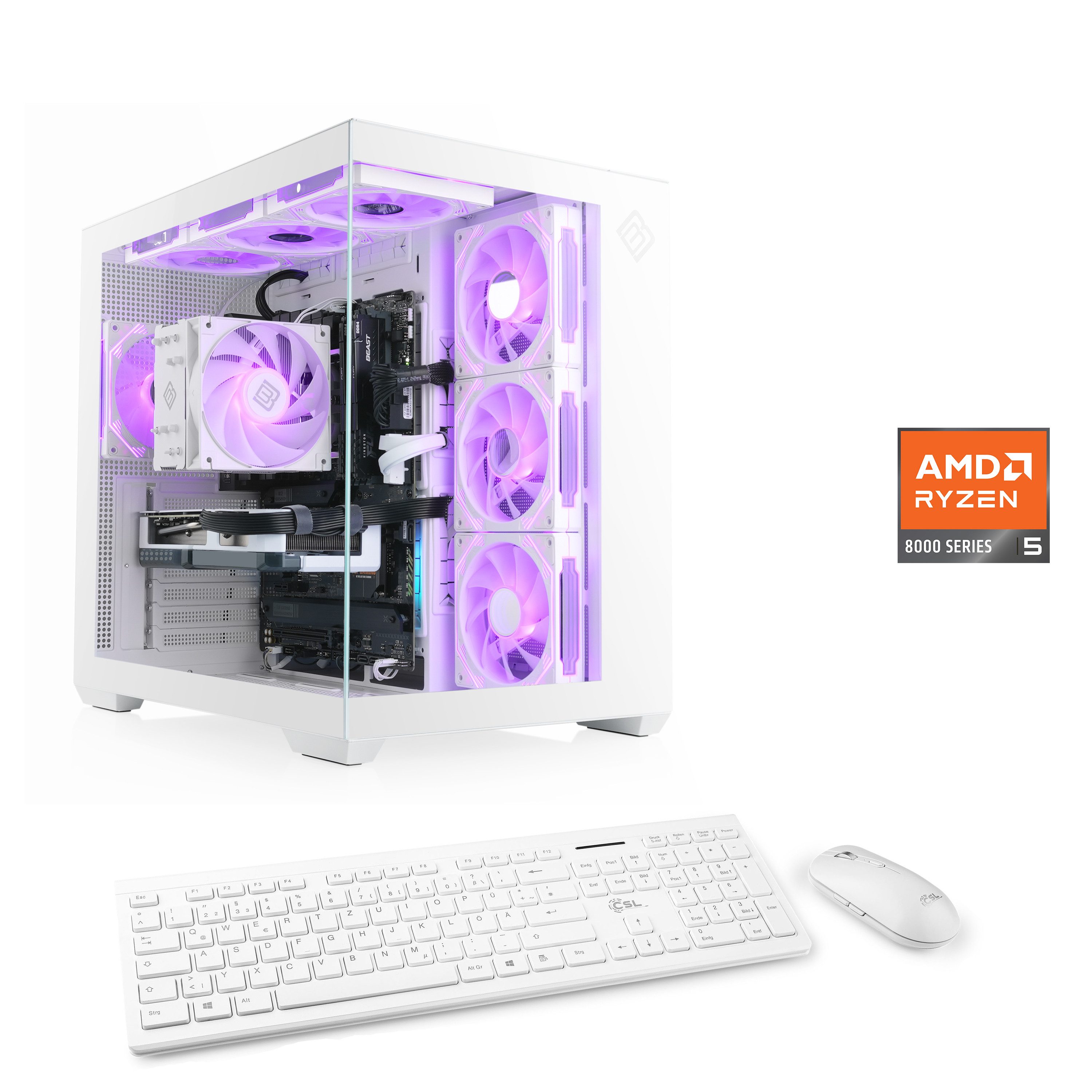 CSL Vitrum Advanced V24489 PC (AMD Ryzen 5 8400F, AMD Radeon RX 9070 XT, 16 GB RAM, 500 GB SSD, Luftkühlung)