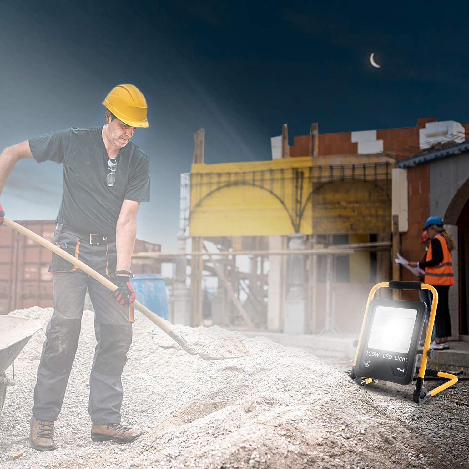 FIVMEN LED Flutlichtstrahler LED Baustrahler mit 3M Kabel LED Fluter Arbeitsscheinwerfer, für Innen-und Außenbereich,Garage, Baustelle, Sportplatz