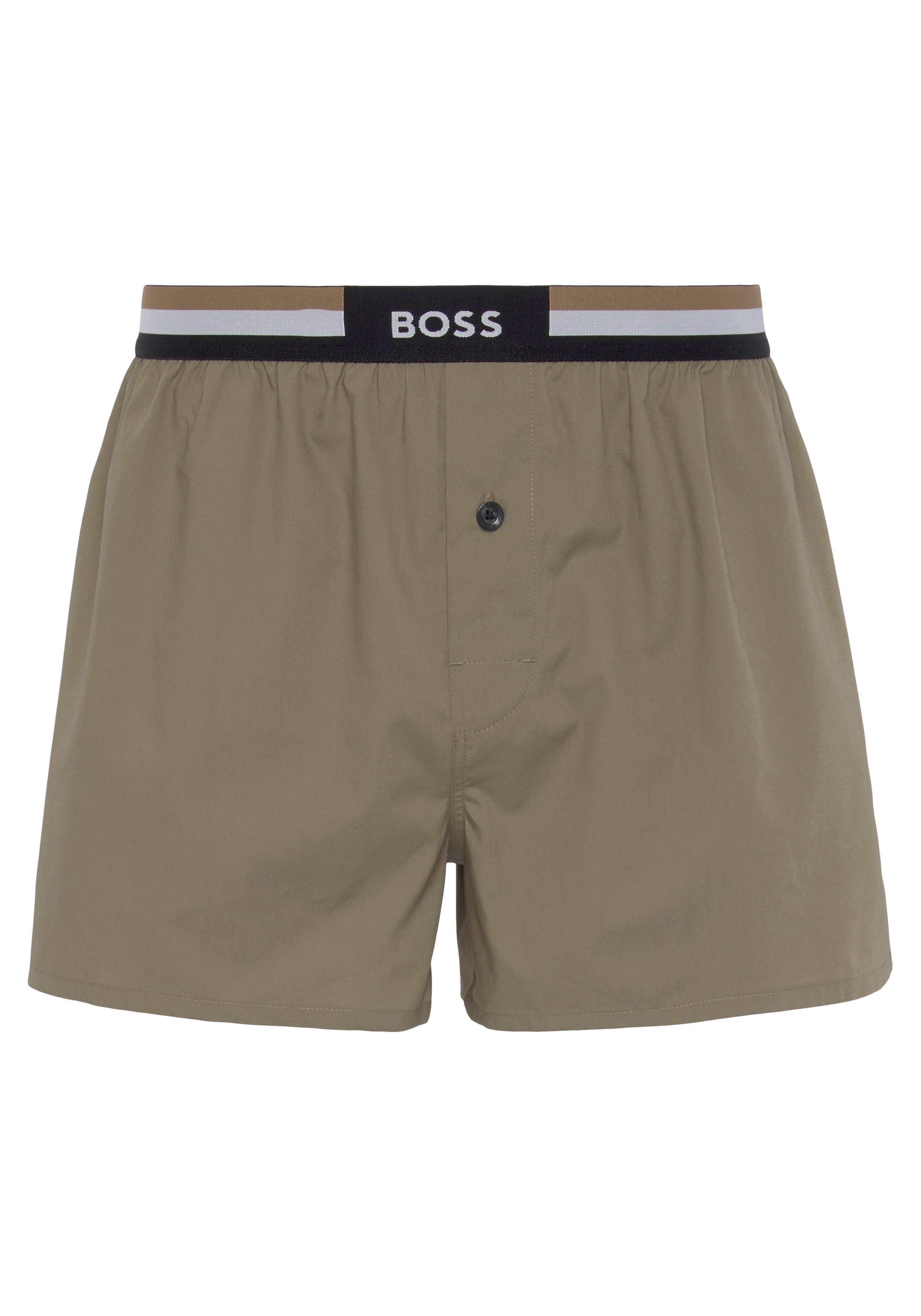 2P EW BOSS Knopfverschluss mit 2-St) Light/Pastel_Green Shorts Boxershorts (Packung, Boxer
