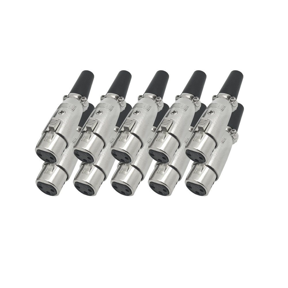 ARLI XLR Buchse / Kupplung 3 polig mit Zugentlastung Audio-Adapter