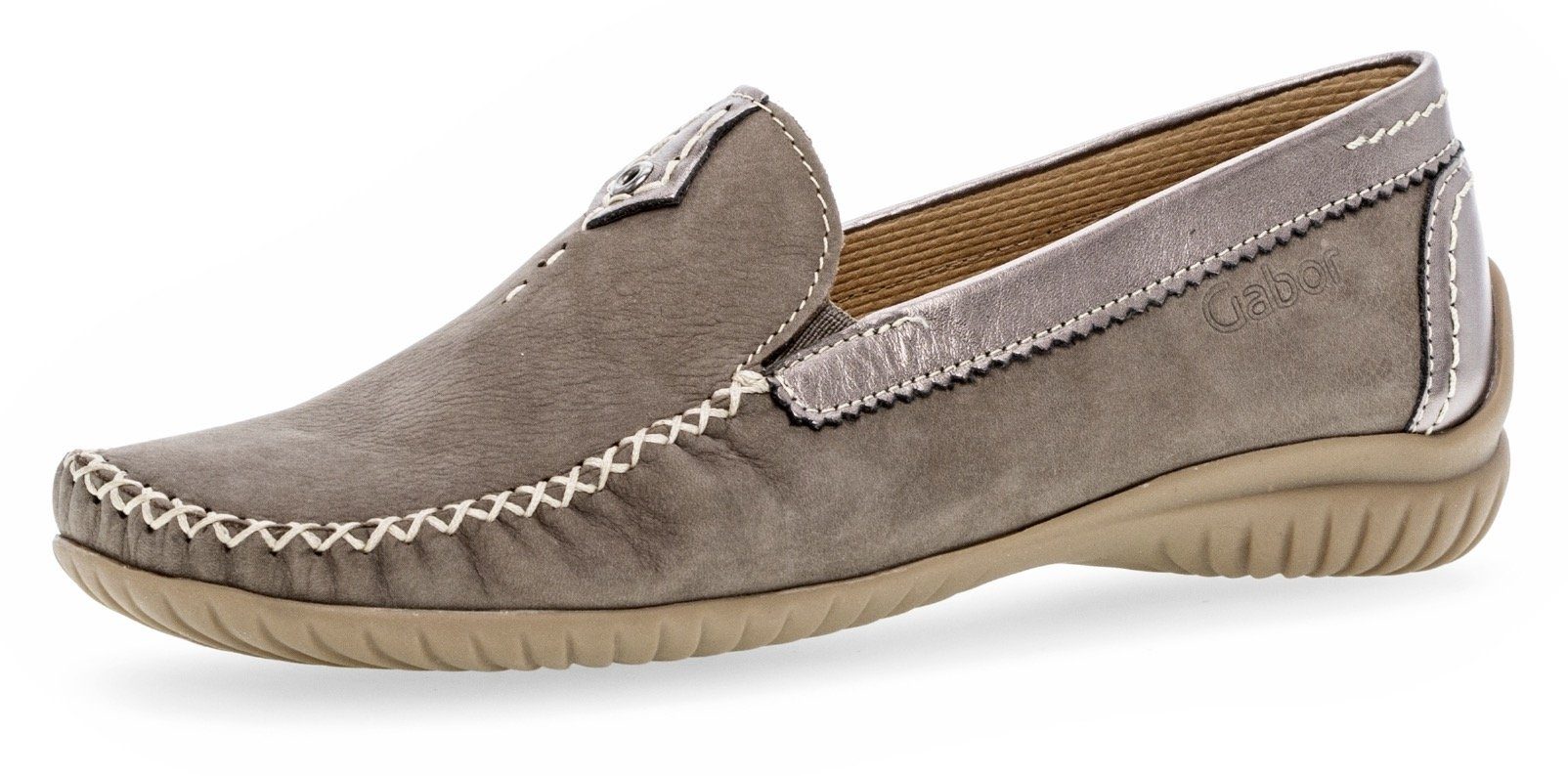 Gabor FLORENZ Mokassin Slipper, Schlupfschuh mit Gummizug, Weite G (weit) günstig online kaufen