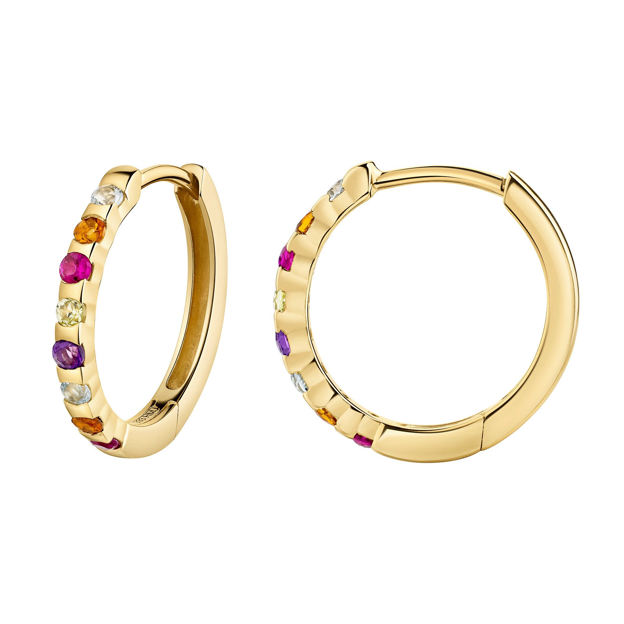 Firetti Paar Creolen Schmuck Geschenk Gold 333 Ohrschmuck Ohrringe Memoire, mit Edelsteinen