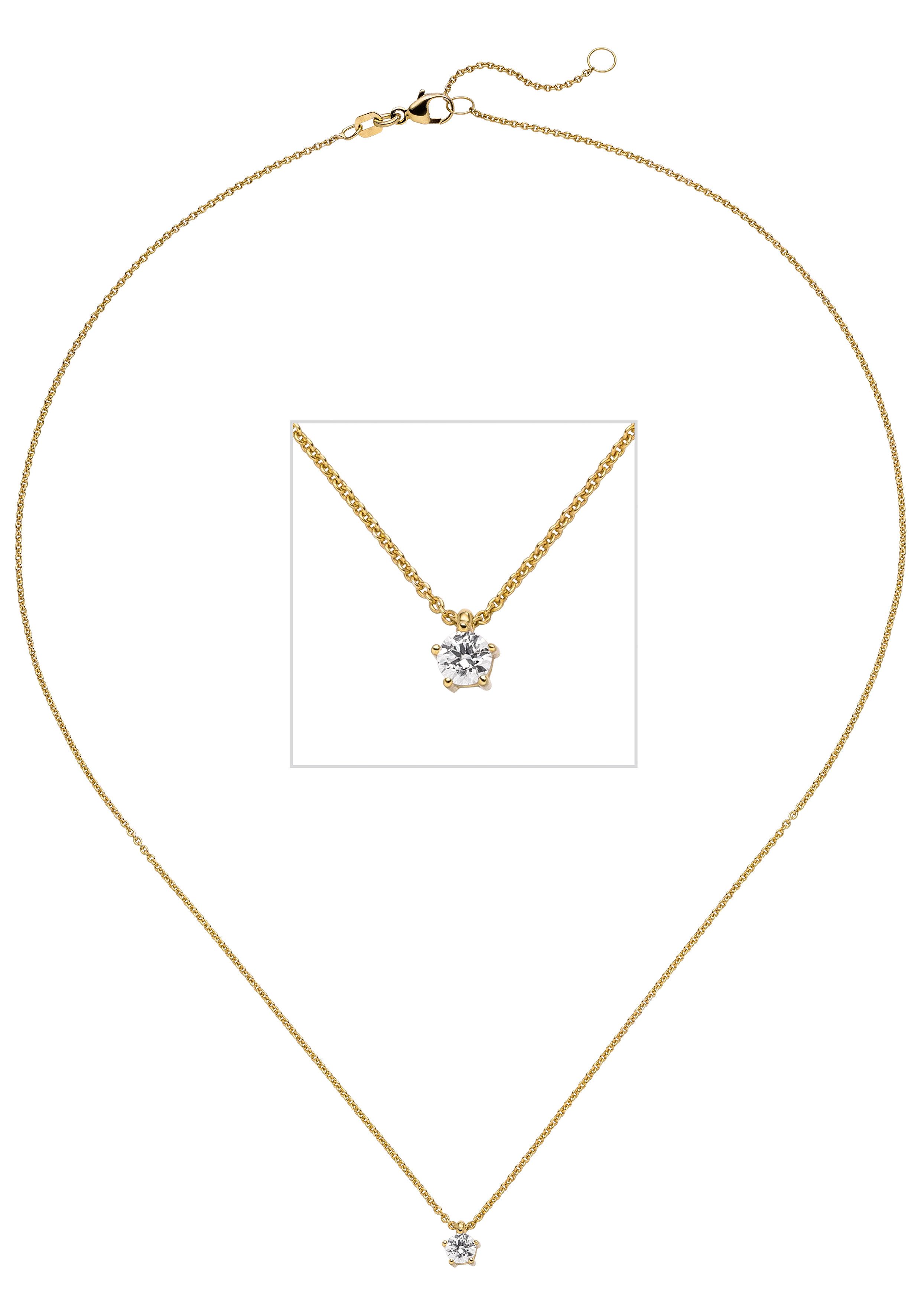 JOBO Kette mit Anhänger Solitär, 585 G...