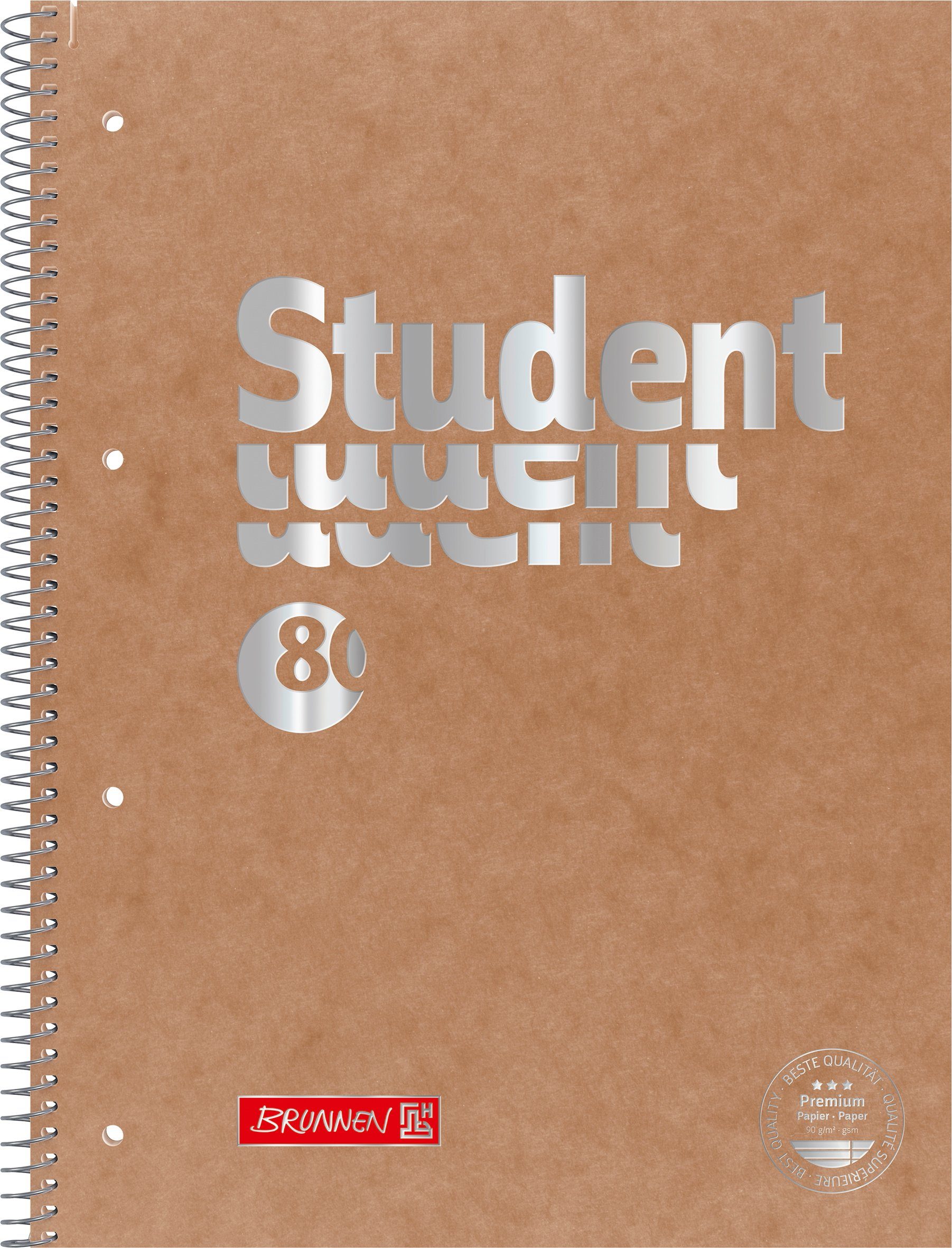 BRUNNEN Collegeblock Collegeblock Student Premium FACT!plus A4 liniert mit Randlinie innen