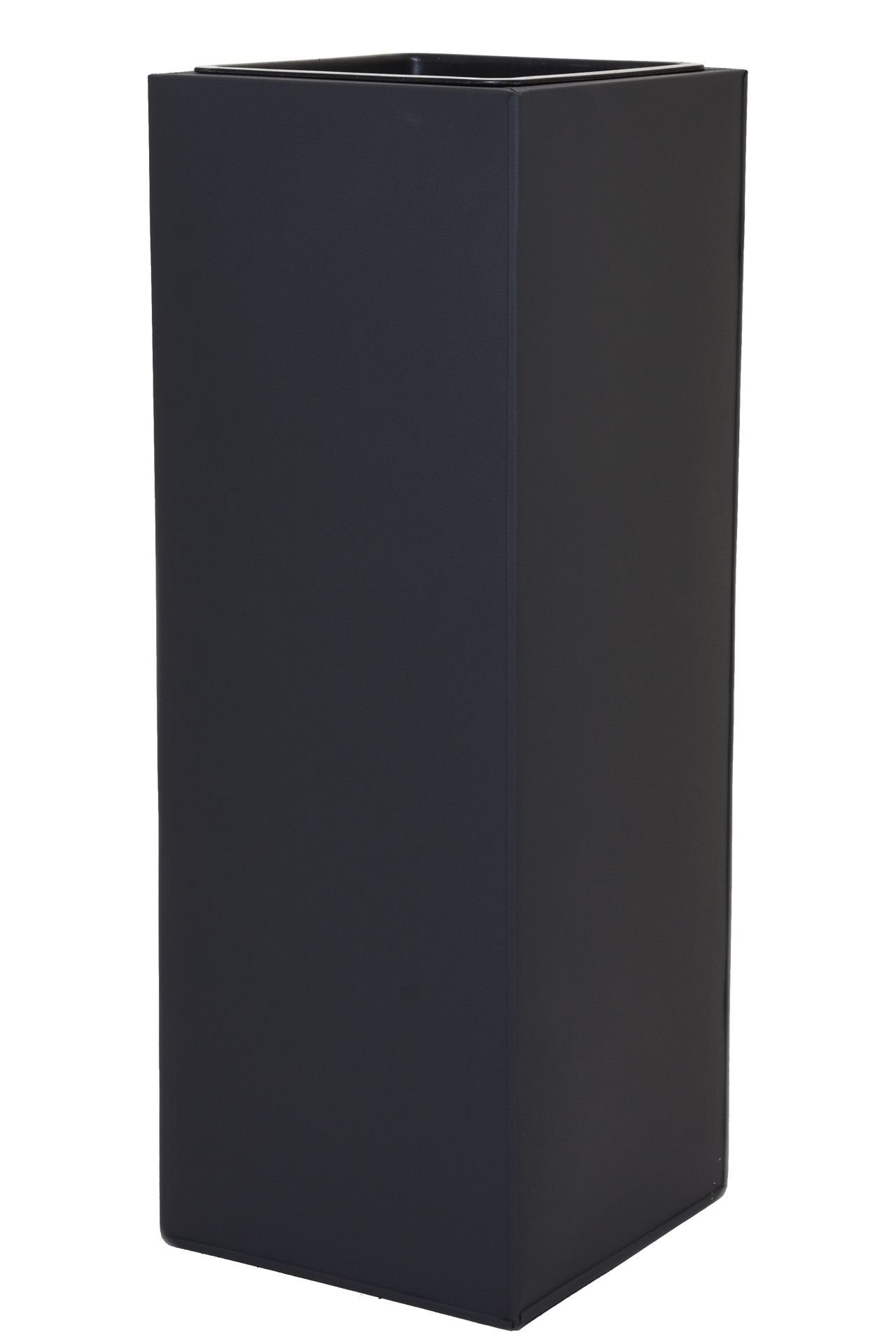 VIVANNO Pflanzkübel Pflanzkübel Blumenkübel Zink "Block", Anthrazit -  24x24x65 cm (mit Einsatz)