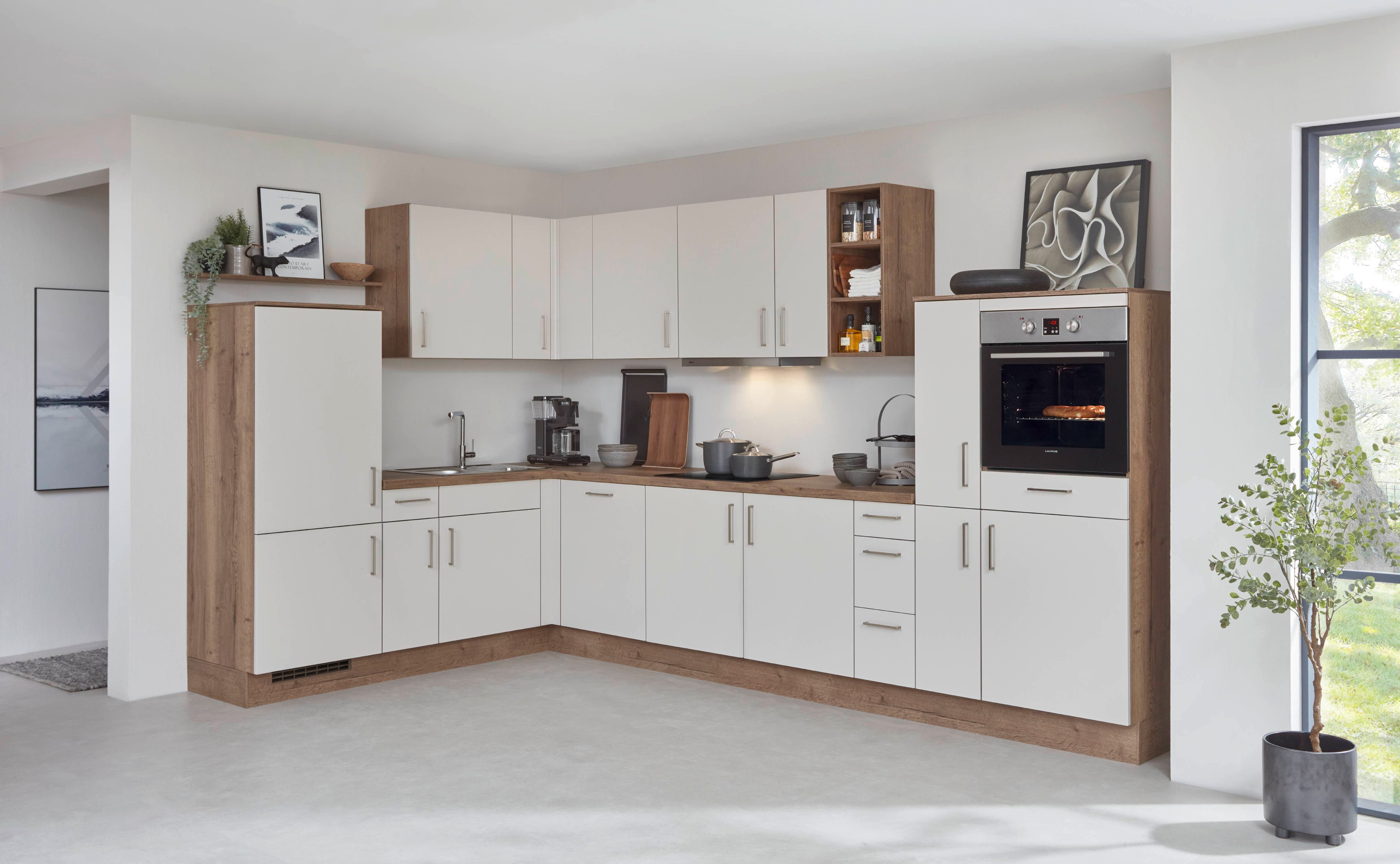 nobilia® Winkelküche Iveland, individuell anpassbar, gratis Küchenplanung mit Profis, (Breite 525 cm), vormontiert, wahlw. mit E-Geräten, Preis inkl.Lieferung