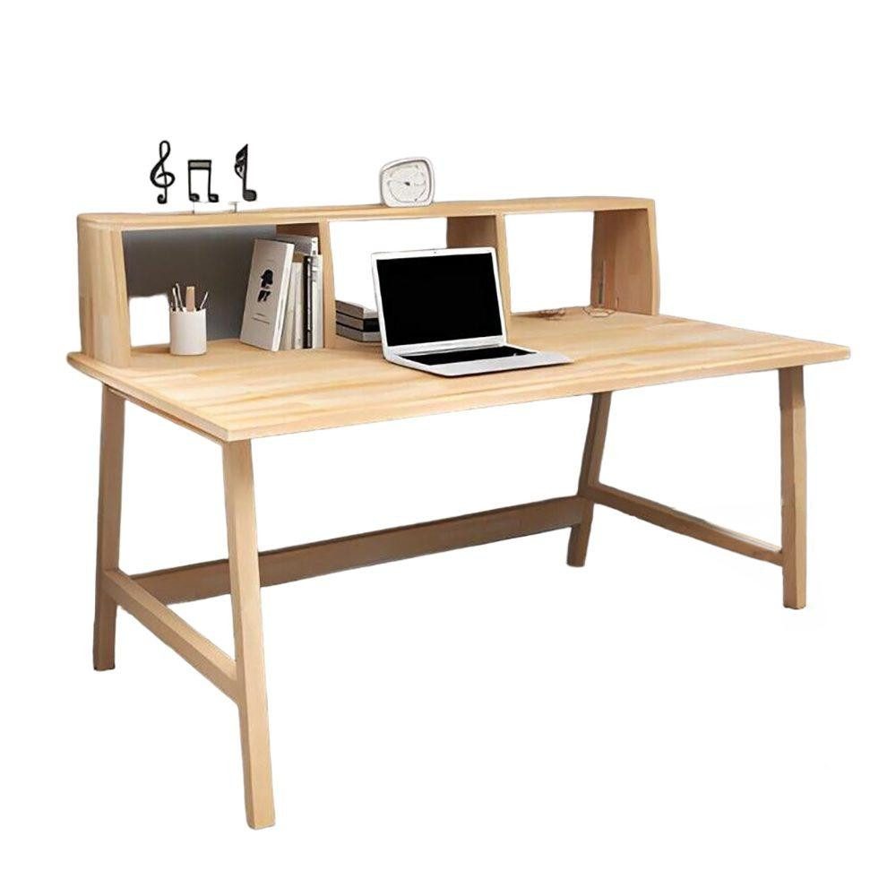 Computertisch Hellbrauner Arbeitstisch Robuste Büromöbel Designer Holz Schreibtisch