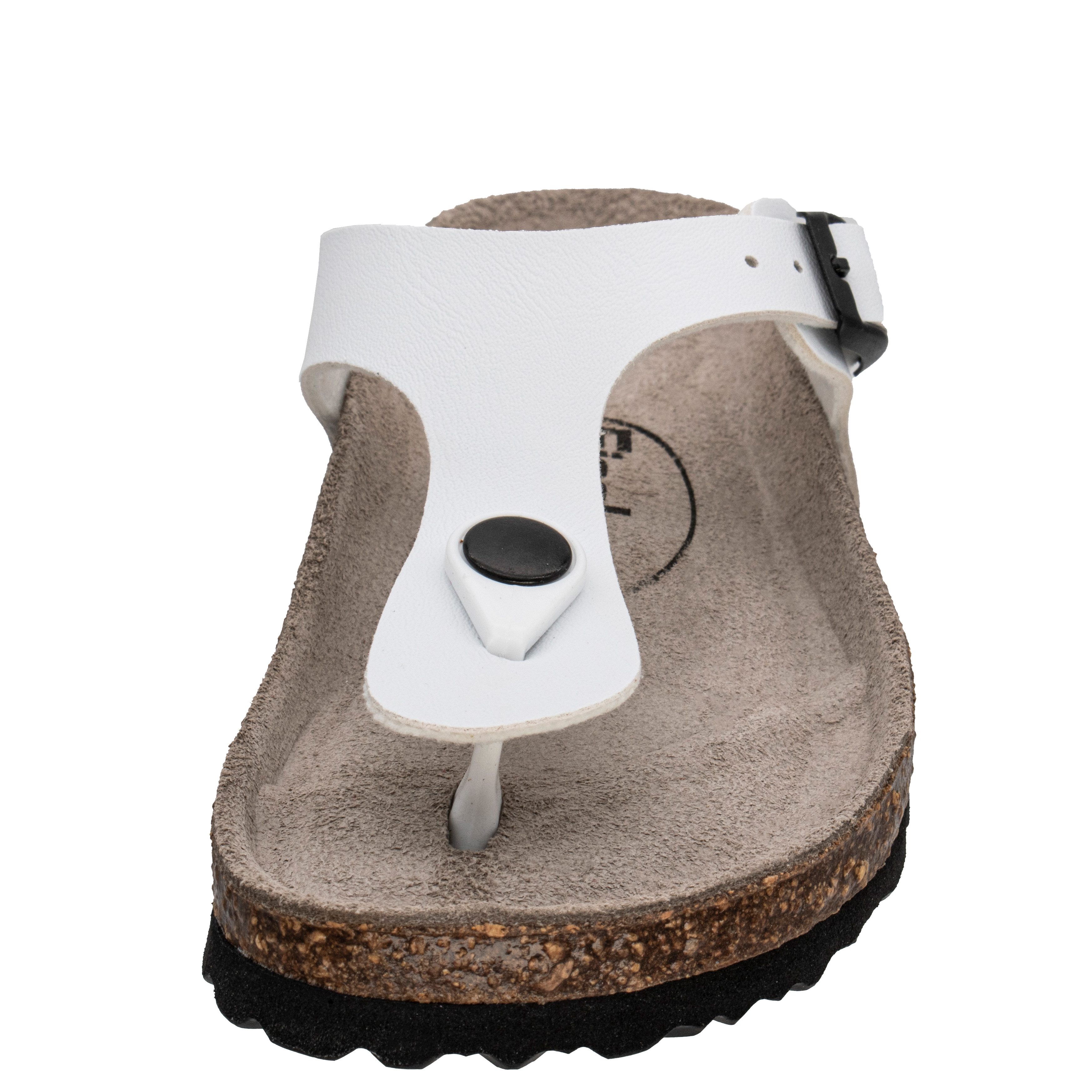 Fischer-Markenschuh Hawaii Zehentrenner aus Vegano (Lederimitat), mit Fleecefutter, Zehentrenner