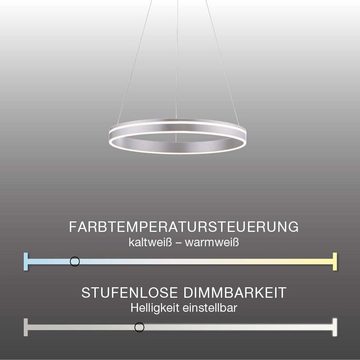 Paul Neuhaus Smarte LED-Leuchte LED Pendellampe CCT Q-Vito Ring, Smart Home, RGB+W-Farbregelung, Dimmfunktion, Memoryfunktion, mit Leuchtmittel, Pendelleuchte Ring Works with Alexa, Fernbedienung