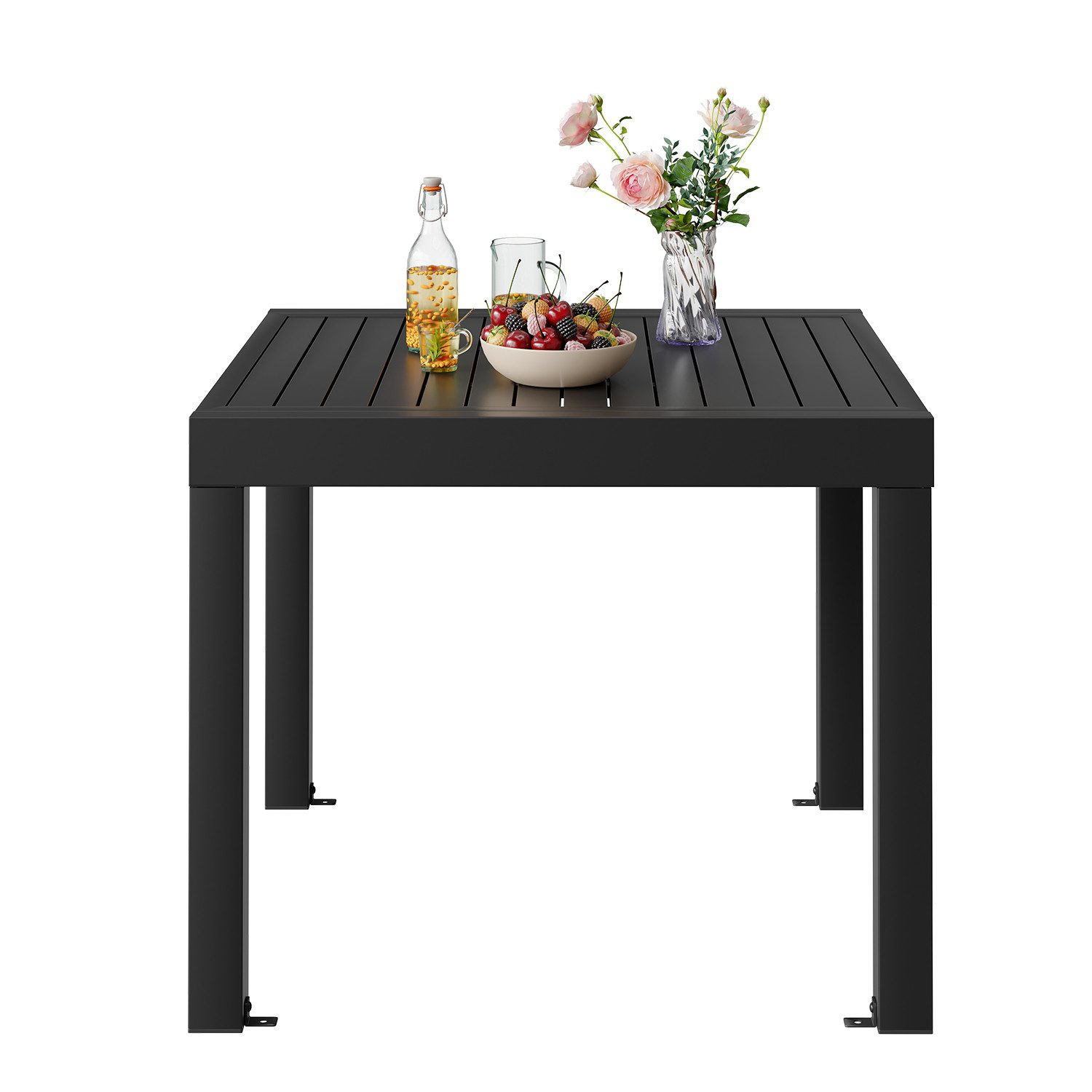 GUNJI Gartentisch Aluminium Ausziehbarer Gartentisch Balkonmöbel für 4 bis 10 Personen (1 Tisch, wetterfest, stabil, robust und langlebig, ideal für Garten & Te – Bild 4 von 5