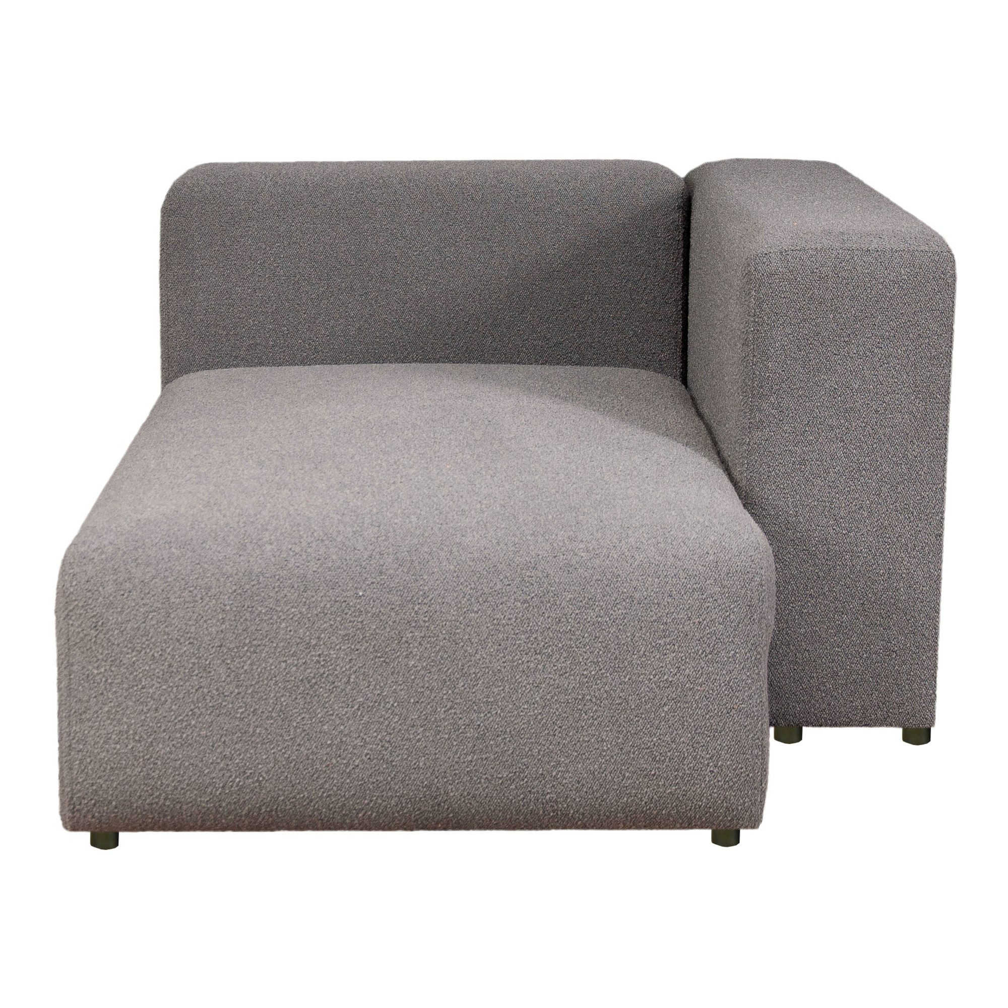 en.casa Sofaelement, »Suldal« Sofa-Modul Longchair Webstoff Grau