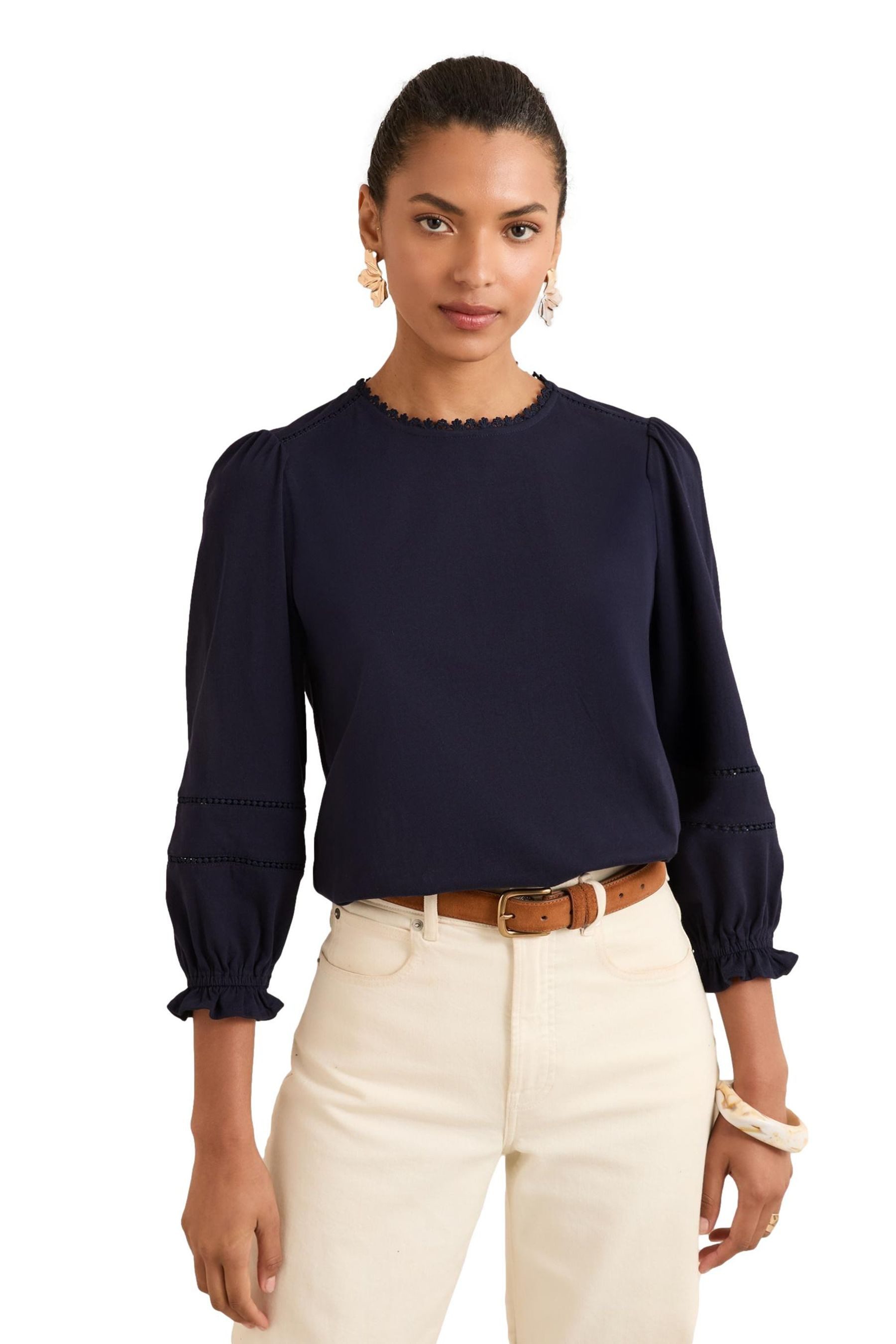 Langarmbluse Love & Roses Jersey-Shirt mit 3/4-Ärmeln, Regular