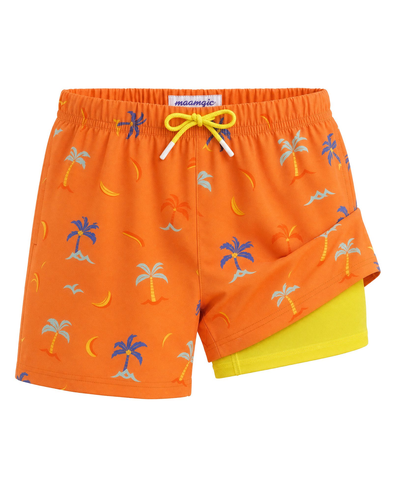 MaaMgic Badehose Shorts Jungen 2-in-1 mit verstellbarem Kordelzug (1-St) Stretch Schwimmshorts mit Innenfutter für Strand und Schwimmbad
