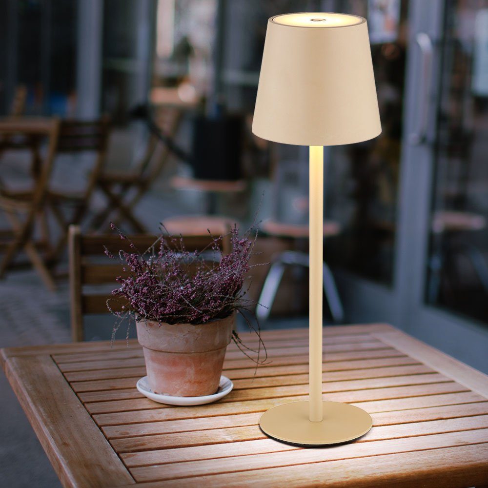 GLOBO LIGHTING LED Außen-Tischleuchte, LED-Leuchtmittel fest verbaut, Warmweiß, Tischlampe Außenleuchte dimmbar LED Tischleuchte Akku USB