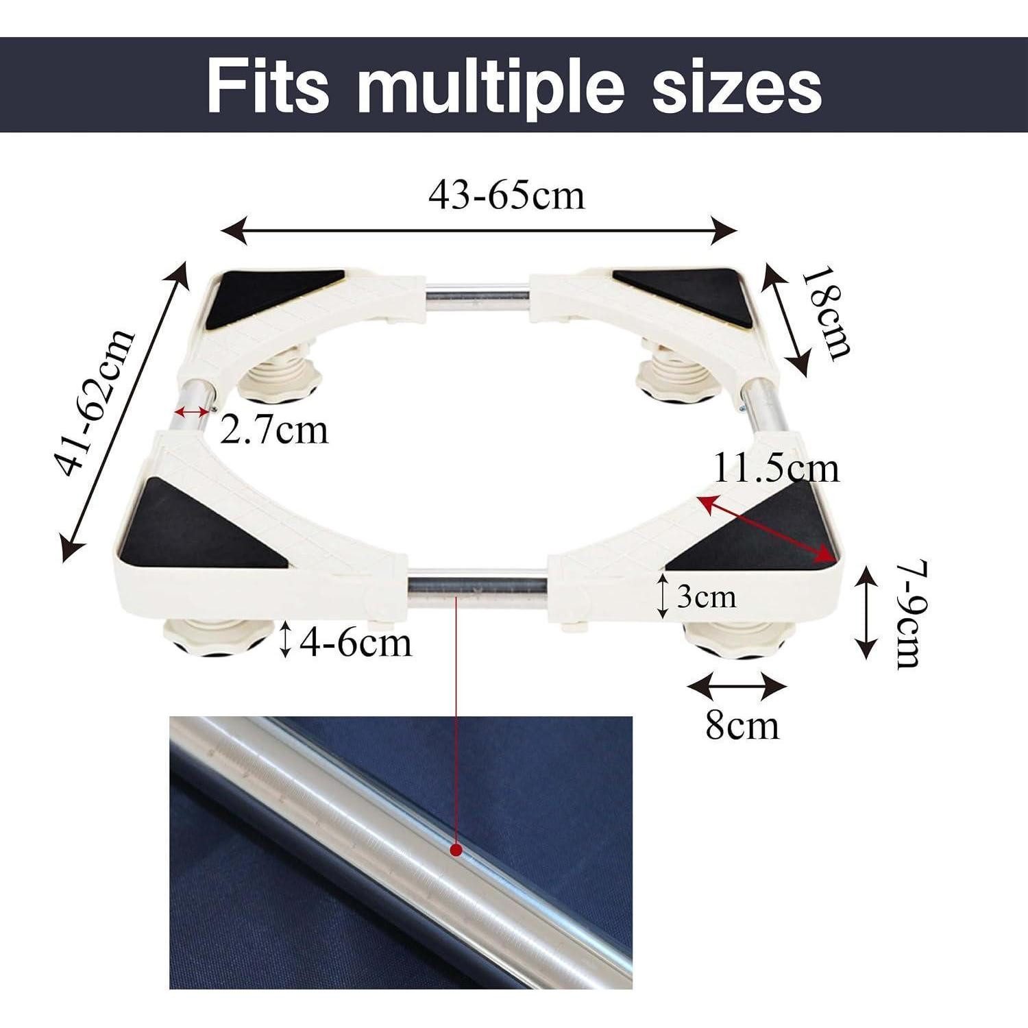 LuxusKollektion Waschmaschinenuntergestell Waschmaschinen Podest verstellbar 47-70cm weiss