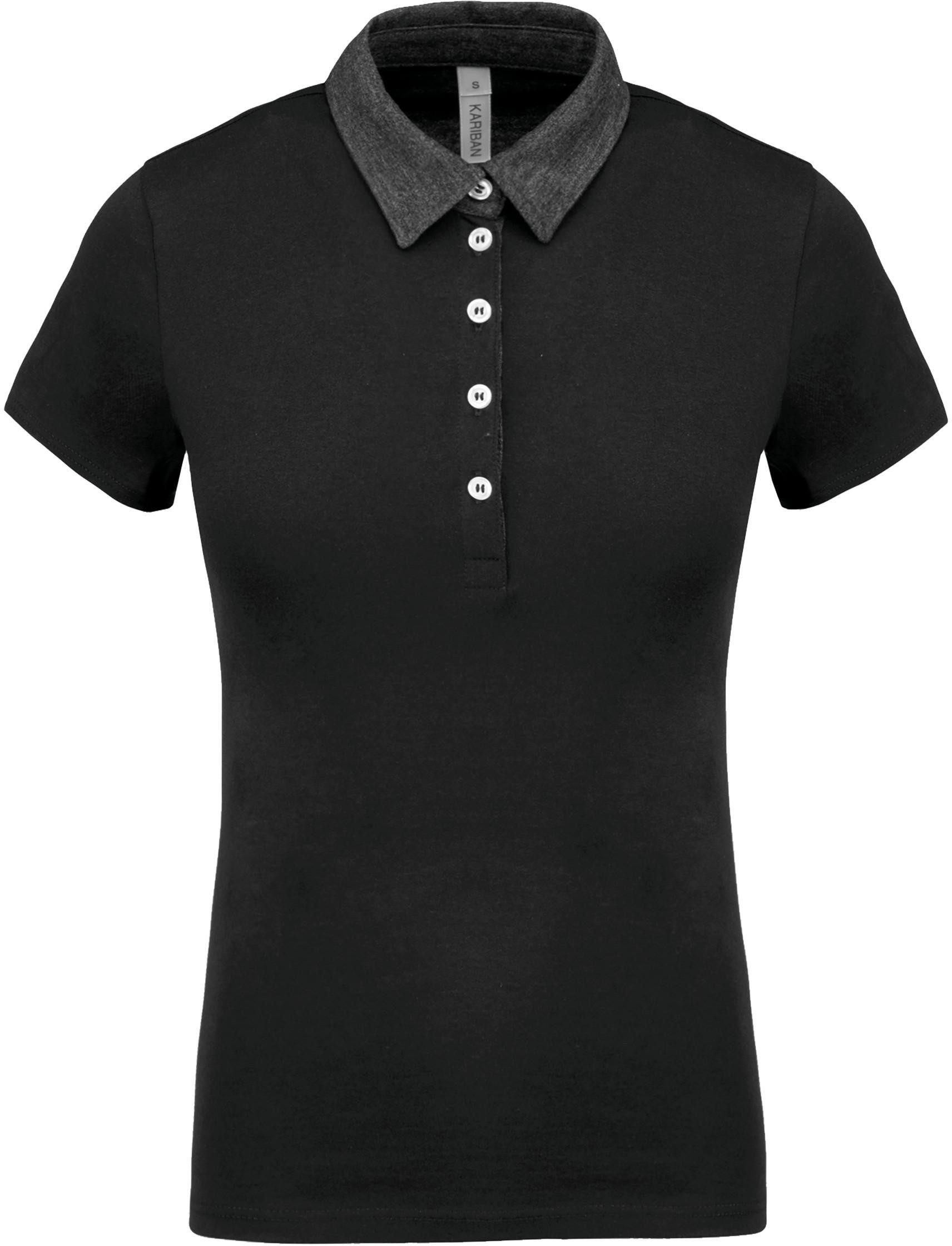 Kariban Poloshirt Zweifarbiges Jersey-Polohemd für Damen