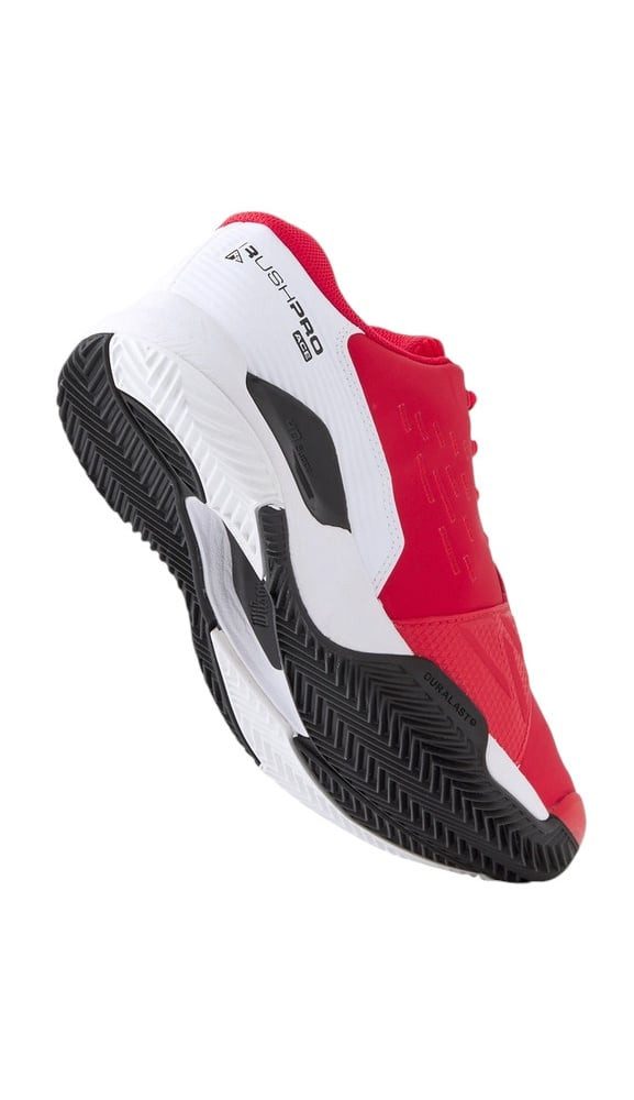 Wilson Rush Pro Ace Clay/Sandplatz (Stabilität, 2E/weit) 2025 rot/weiss Tennisschuh