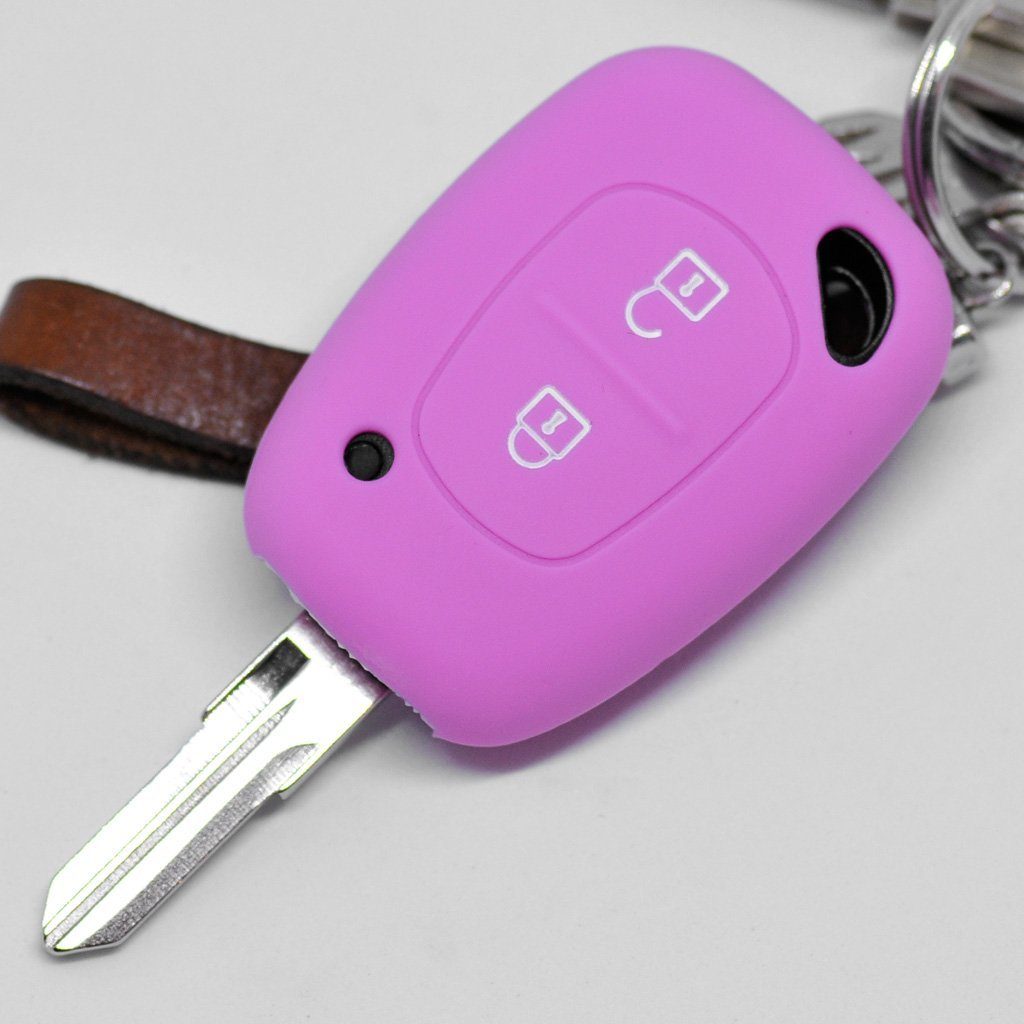 mt-key Schlüsseltasche Autoschlüssel Softcase Silikon Schutzhülle Rosa, für Renault Kangoo Trafic Master OPEL Movano Vivaro Nissan Interstar