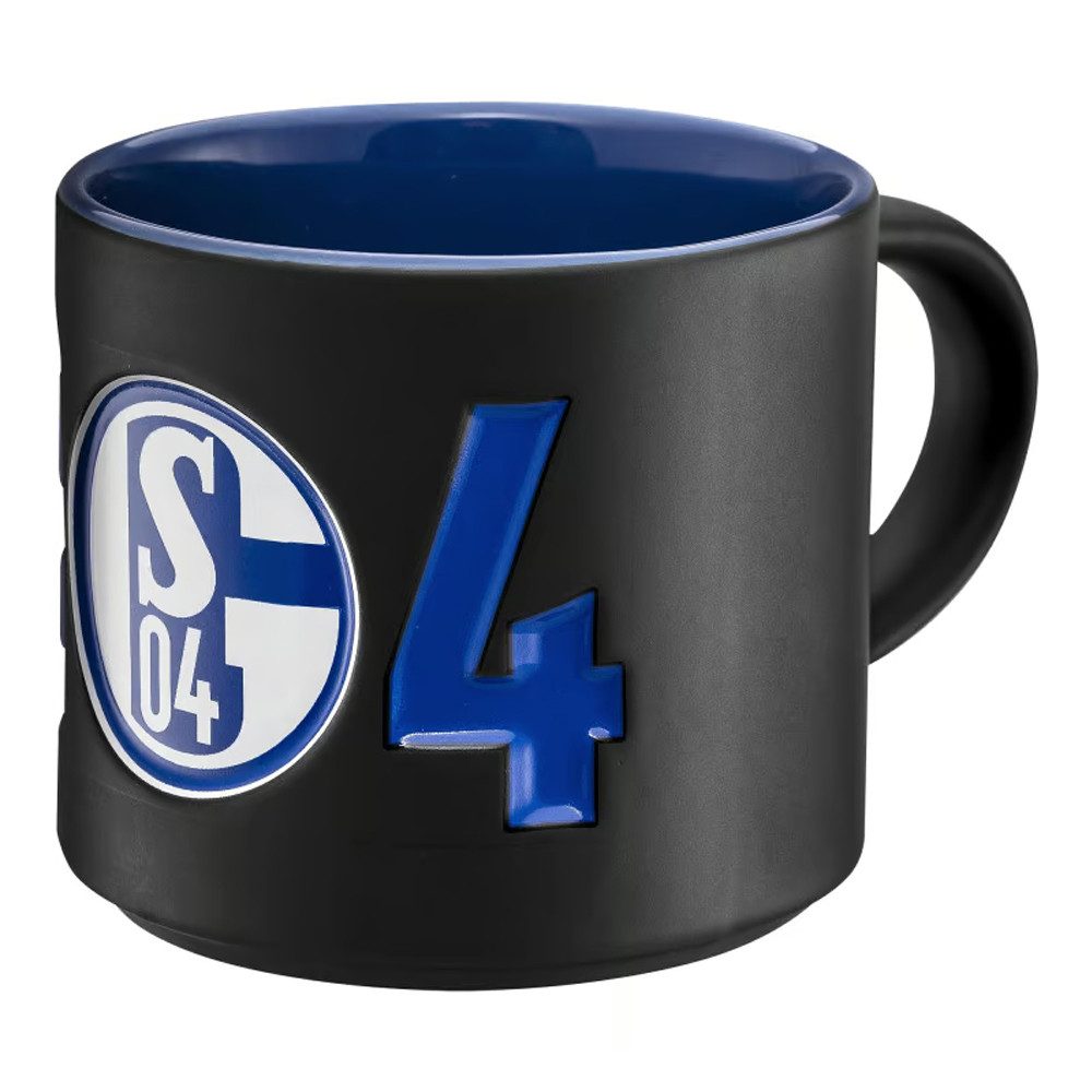 FC Schalke 04 Tasse Kaffeebecher 1904 Steingut 400 ml schwarz blau weiß