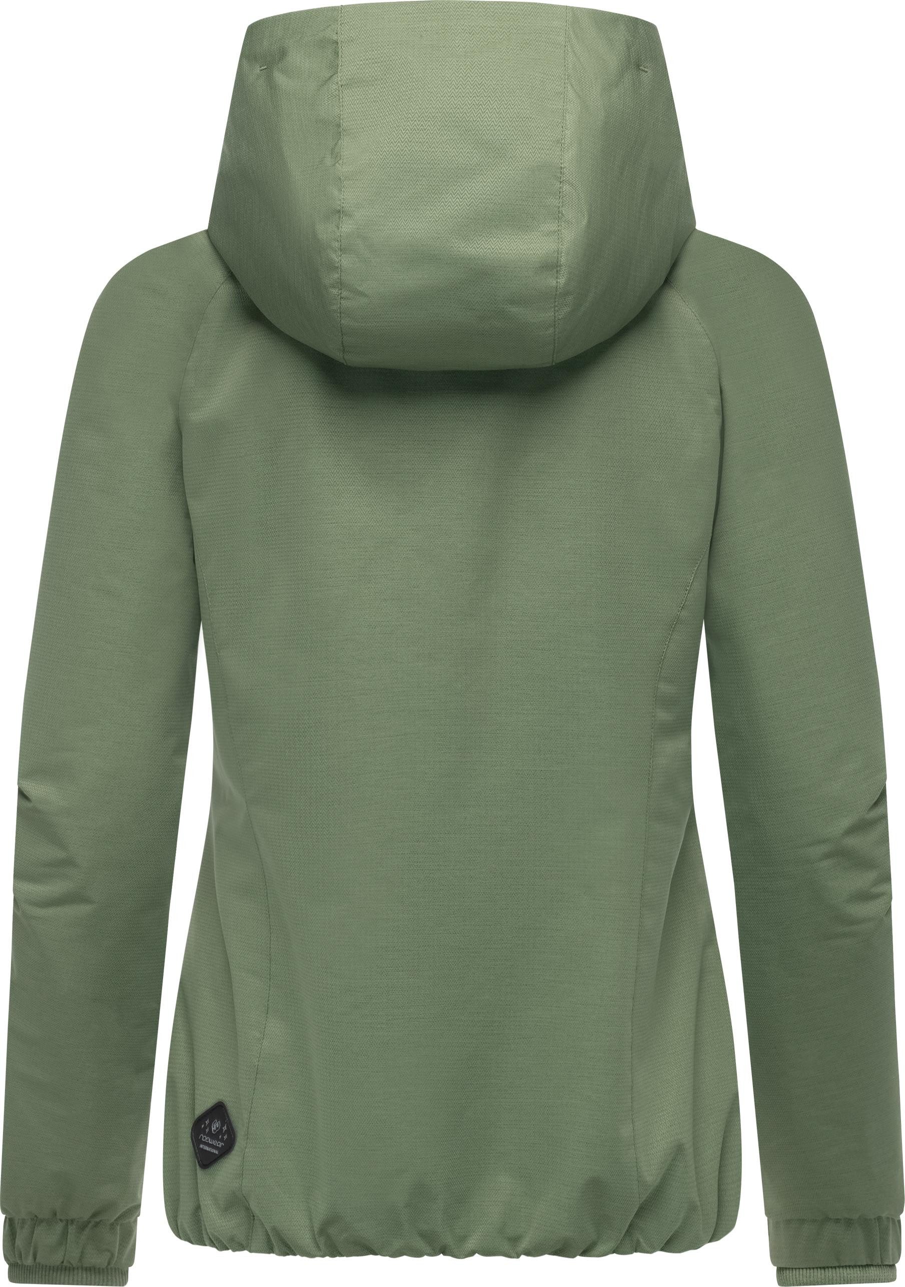 Ragwear Outdoorjacke Dizzie Tech Wasserdichte Damen Übergangsjacke mit großer Kapuze