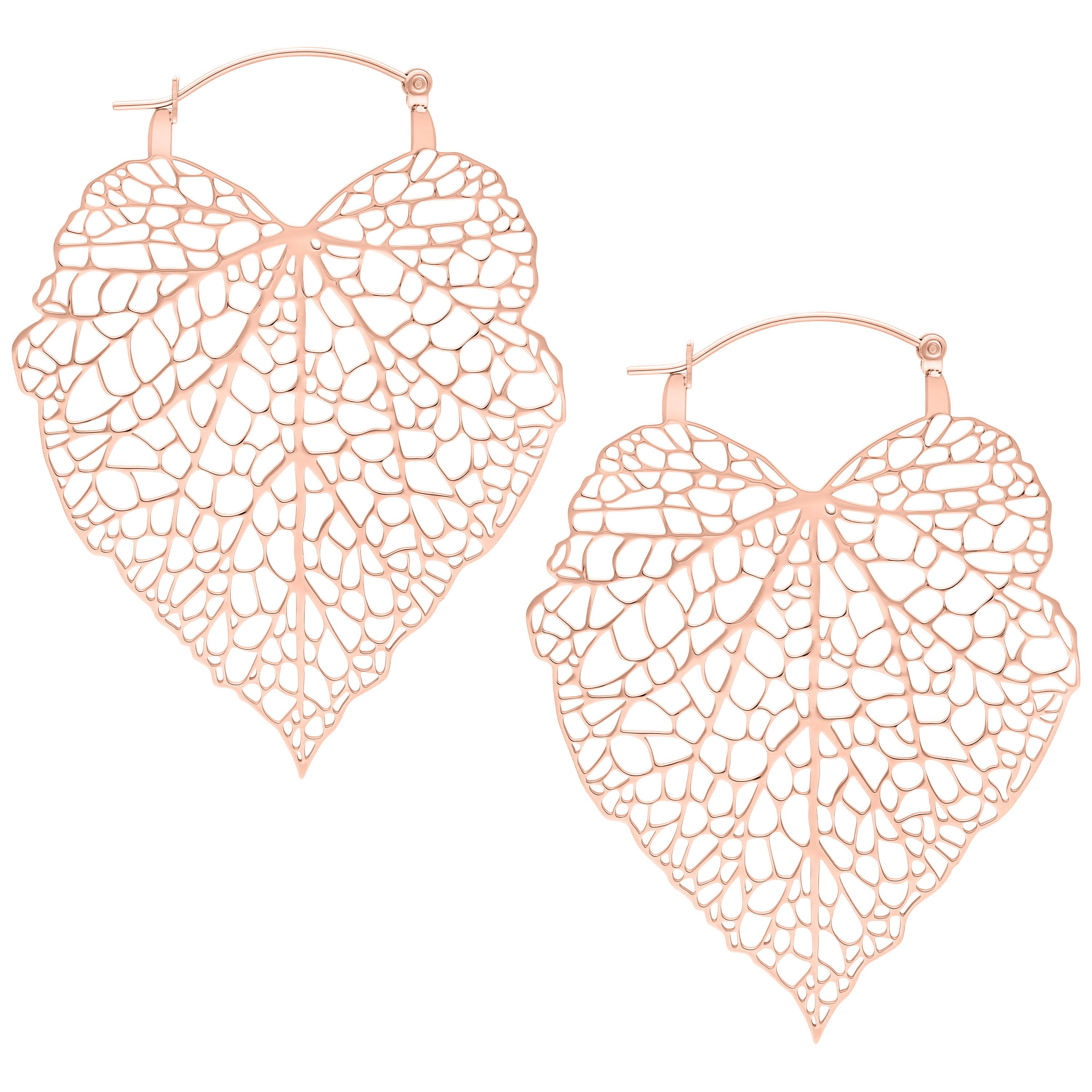 Paar Ohrhänger Lovely Leaf Hoops
