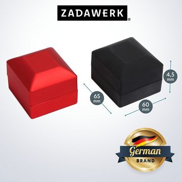 ZADAWERK Schmucketui Ringbox mit LED (Schwarz), Schmuckdose mit Beleuchtung