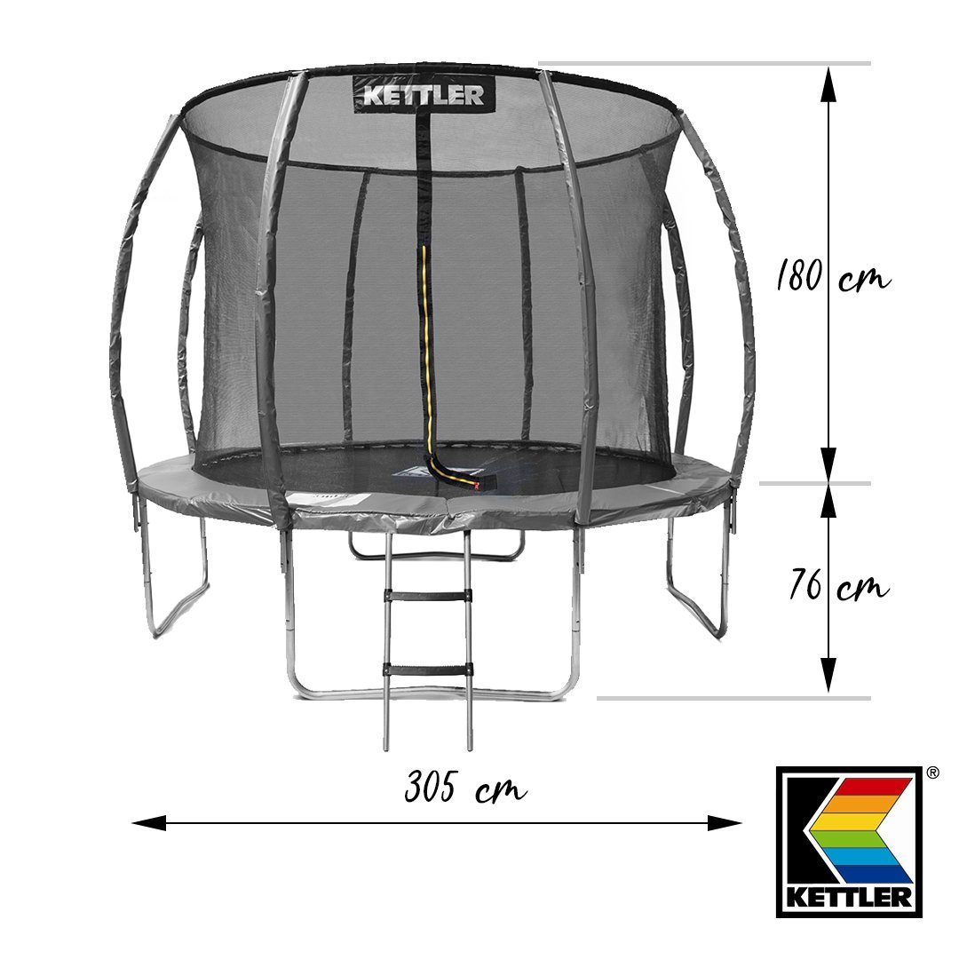 KETTLER Gartentrampolin KETTLER Outdoor Trampolin JUMP, Ø 305 cm, mit Sicherheitsnetz