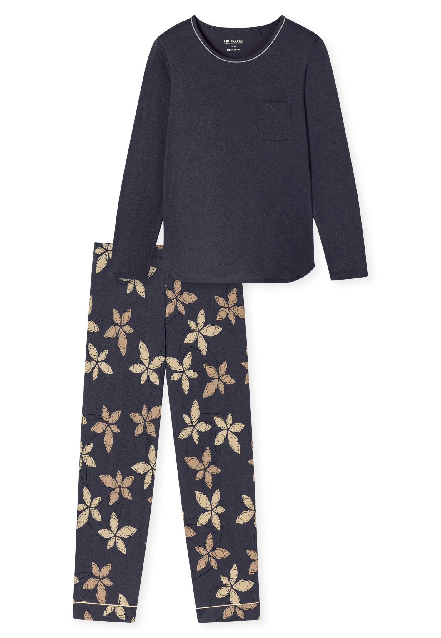 Schiesser Schlafanzug Comfort Nightwear (2 tlg) Baumwollmischung, Rundhalsa günstig online kaufen