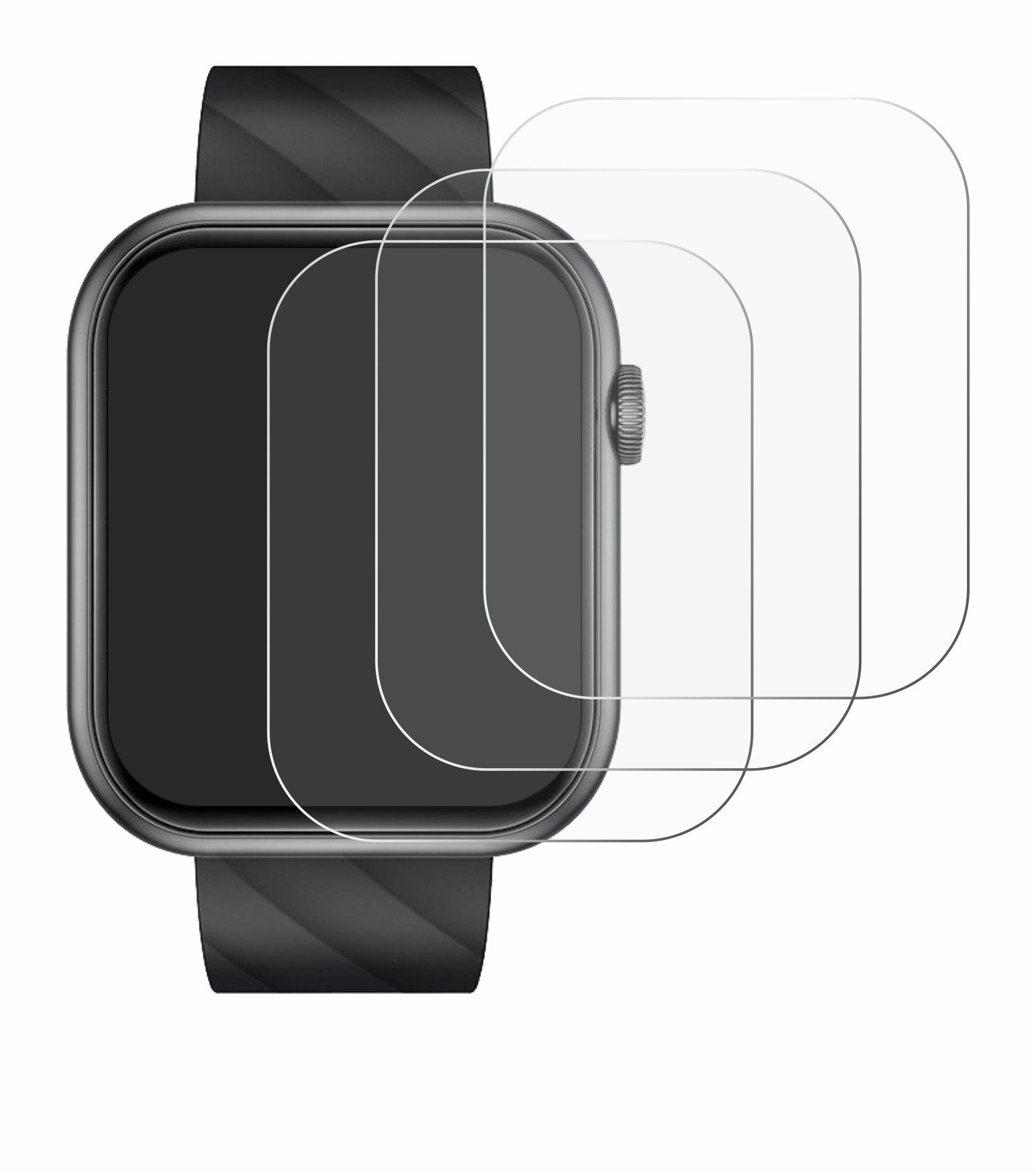 Savvies Displayschutzfolie Schutzfolie für Braidol Smartwatch 1.96", 6 Stück, Displayschutz Schutz Folie Klar Transparent – Bild 2 von 5