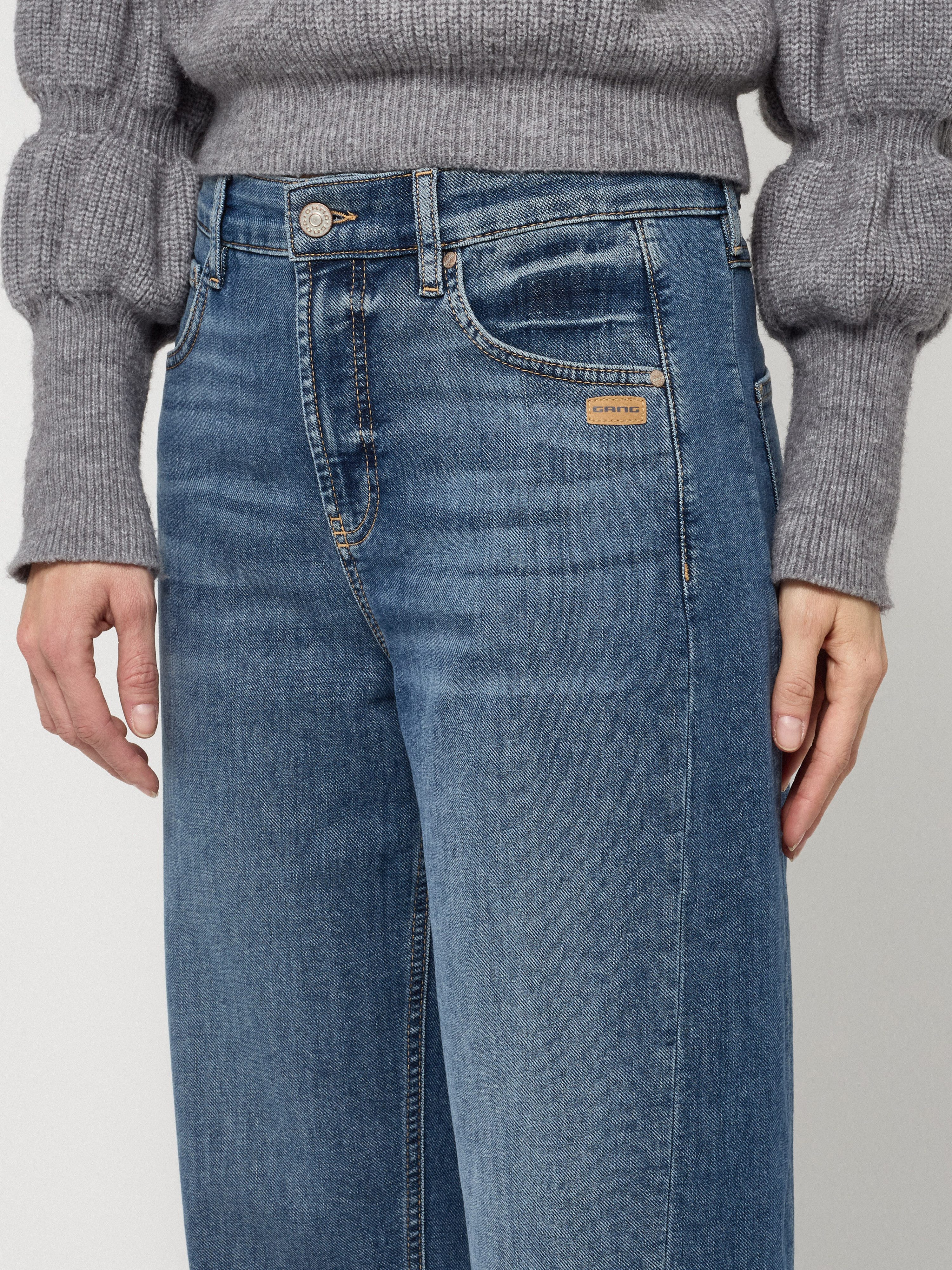 GANG 5-Pocket-Jeans 94BLAKE mit eingesetztem Seitenstreifen, cropped