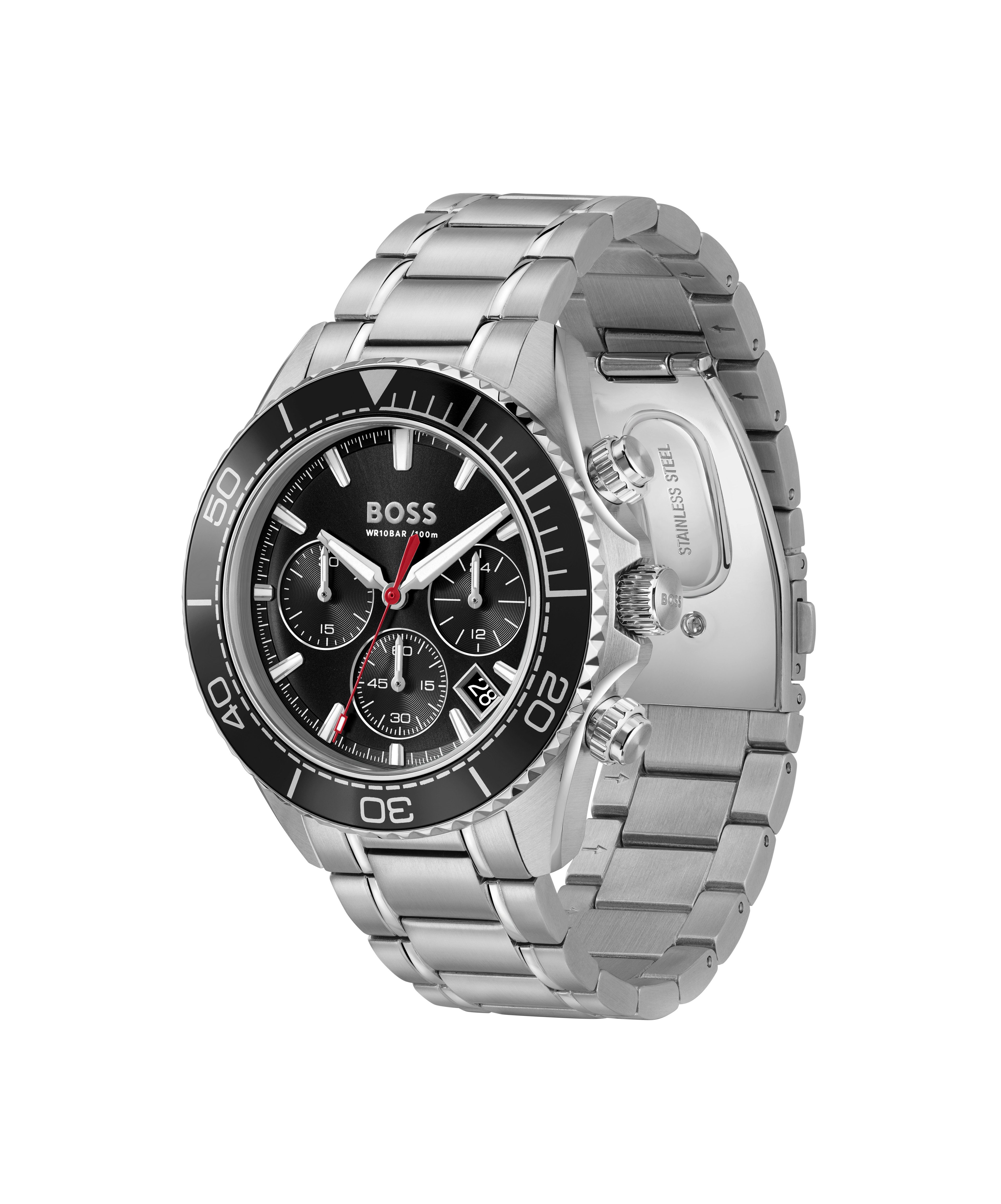 BOSS Chronograph SEALINER 1514366, Quarzuhr, Armbanduhr, Herrenuhr, Edelstahlarmband, analog, Tag