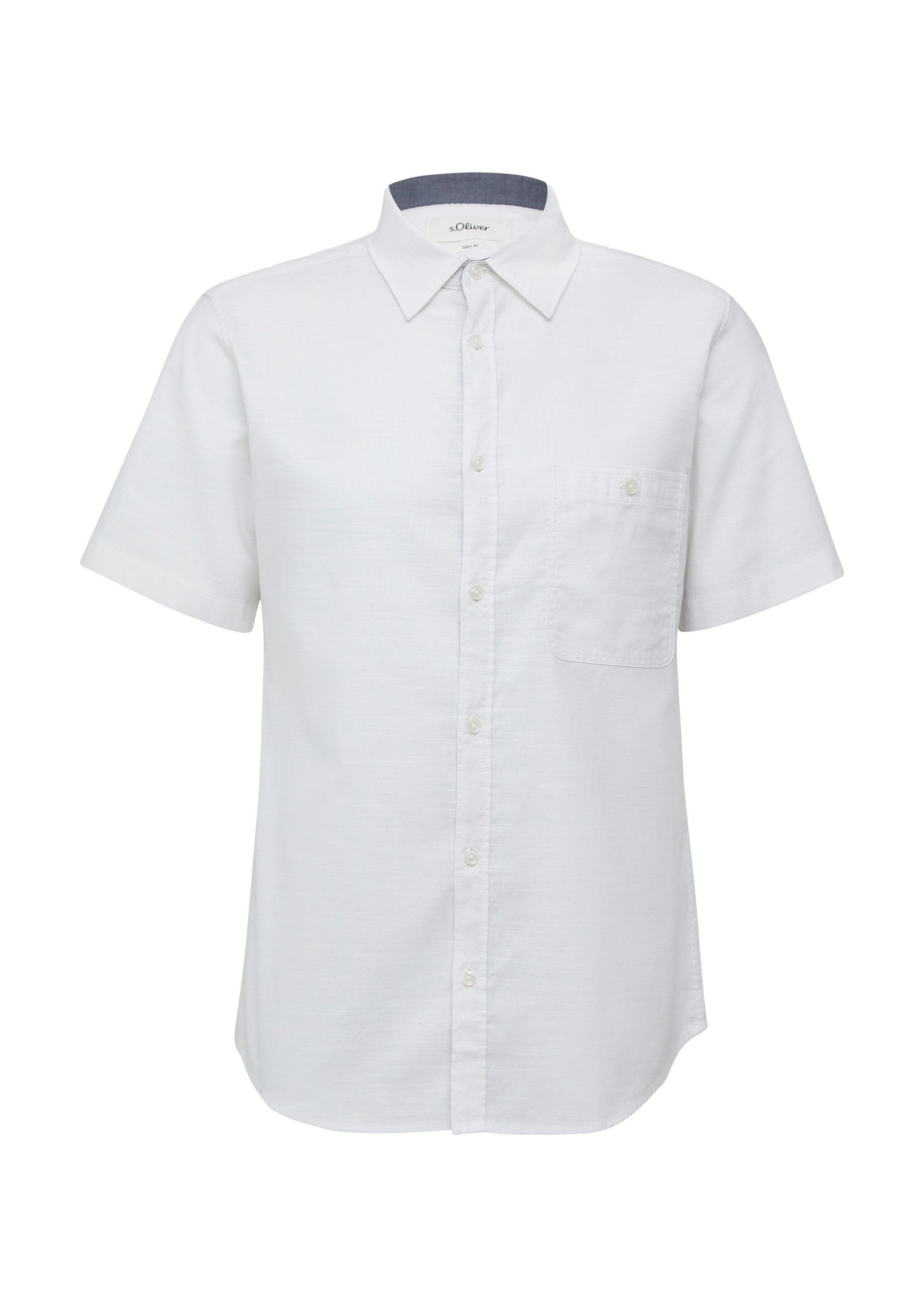 s.Oliver Kurzarmhemd Hemd Slim Fit: Kurzarm-Hemd aus Baumwollstretch mit Fl günstig online kaufen