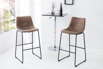 riess-ambiente Barhocker DJANGO taupe / schwarz (Einzelartikel, 1 St), Mircofaser · Metall · Stuhl mit Lehne · Küche · Industrial