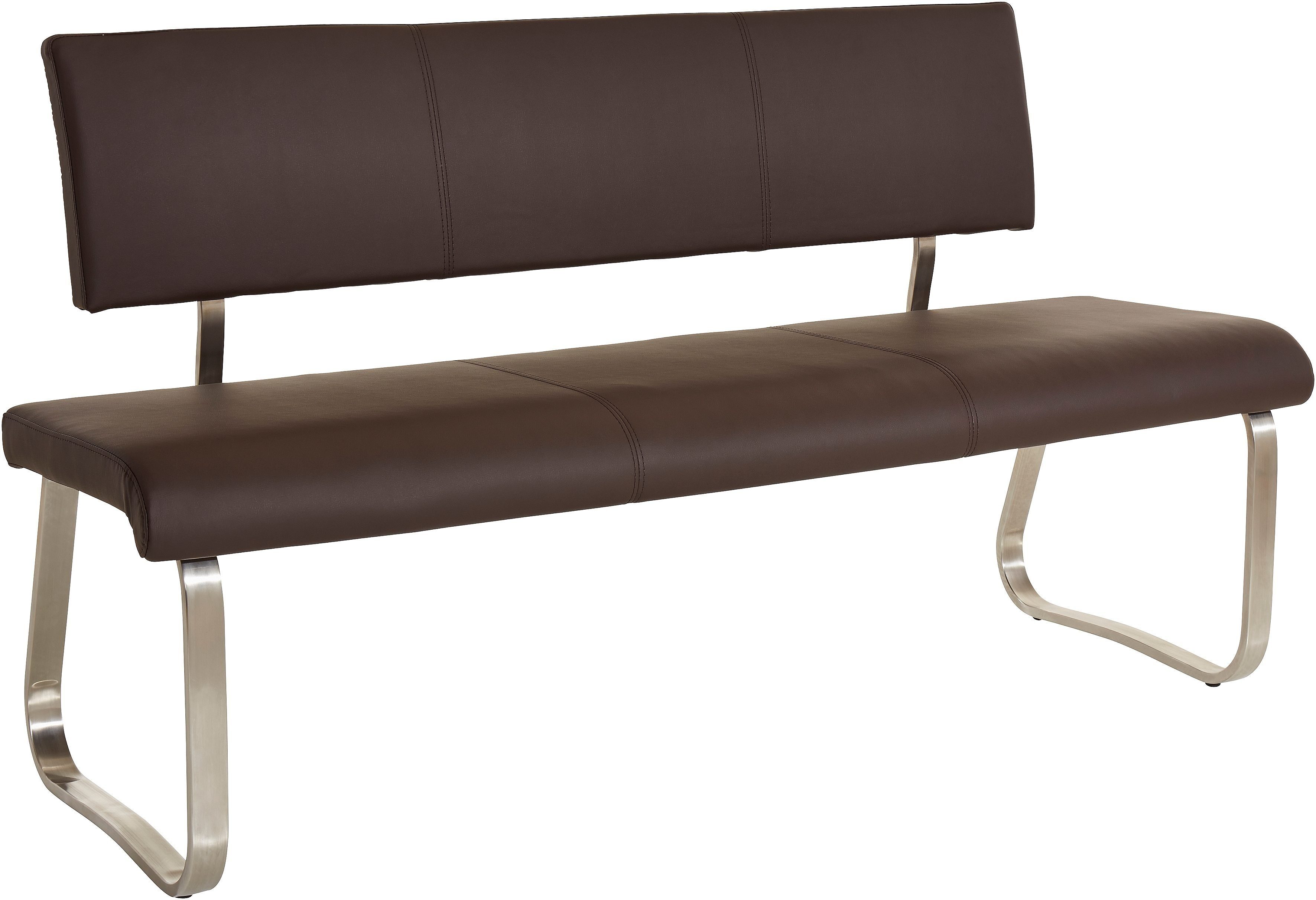 MCA furniture Polsterbank Arco, belastbar braun 280 Kg, verschiedenen Breiten Echtleder, bis in