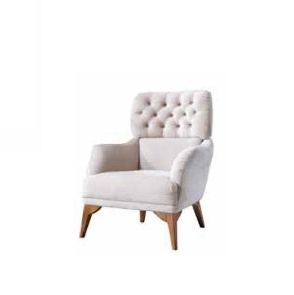 Nur Polstersitzmöbel Made Sessel Modern Europa Sessel), (1-St., Sessel 1x Weiß JVmoebel Wohnzimmermöbel in Luxus