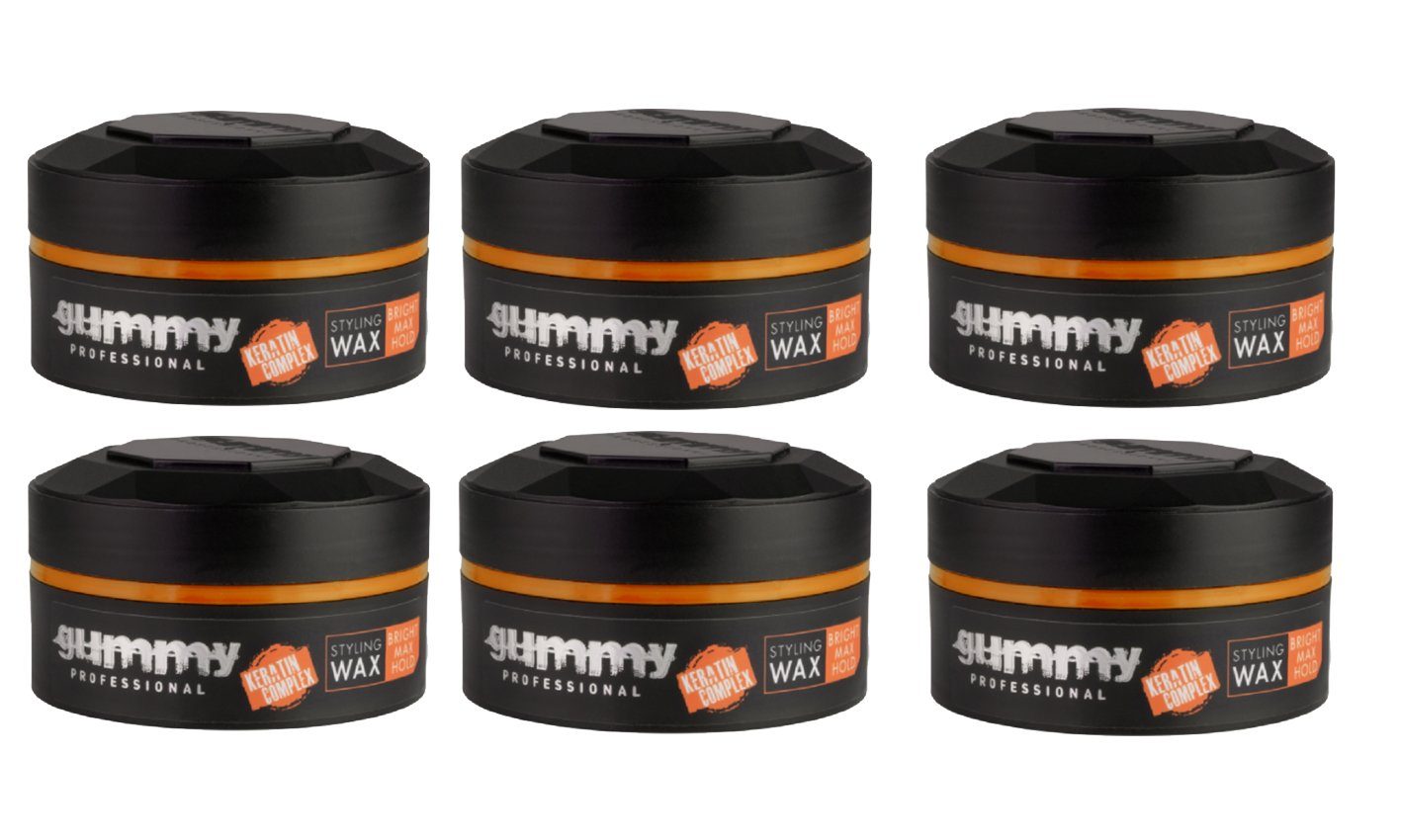 Gummy Professional Haarwachs Fonex Gummy Styling Wax Bright Max Hold 6er Set je 150ml