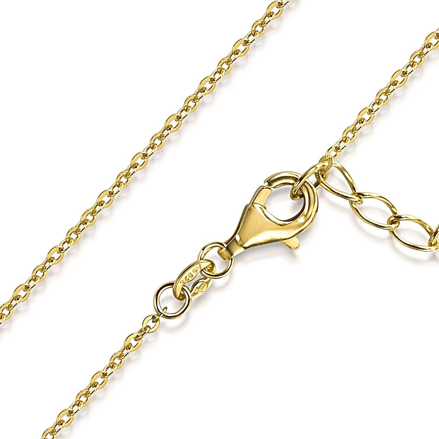 Materia Gliederkette Damen Gold Ankerkette 42-47cm K143, Sterlingsilber, vergoldet