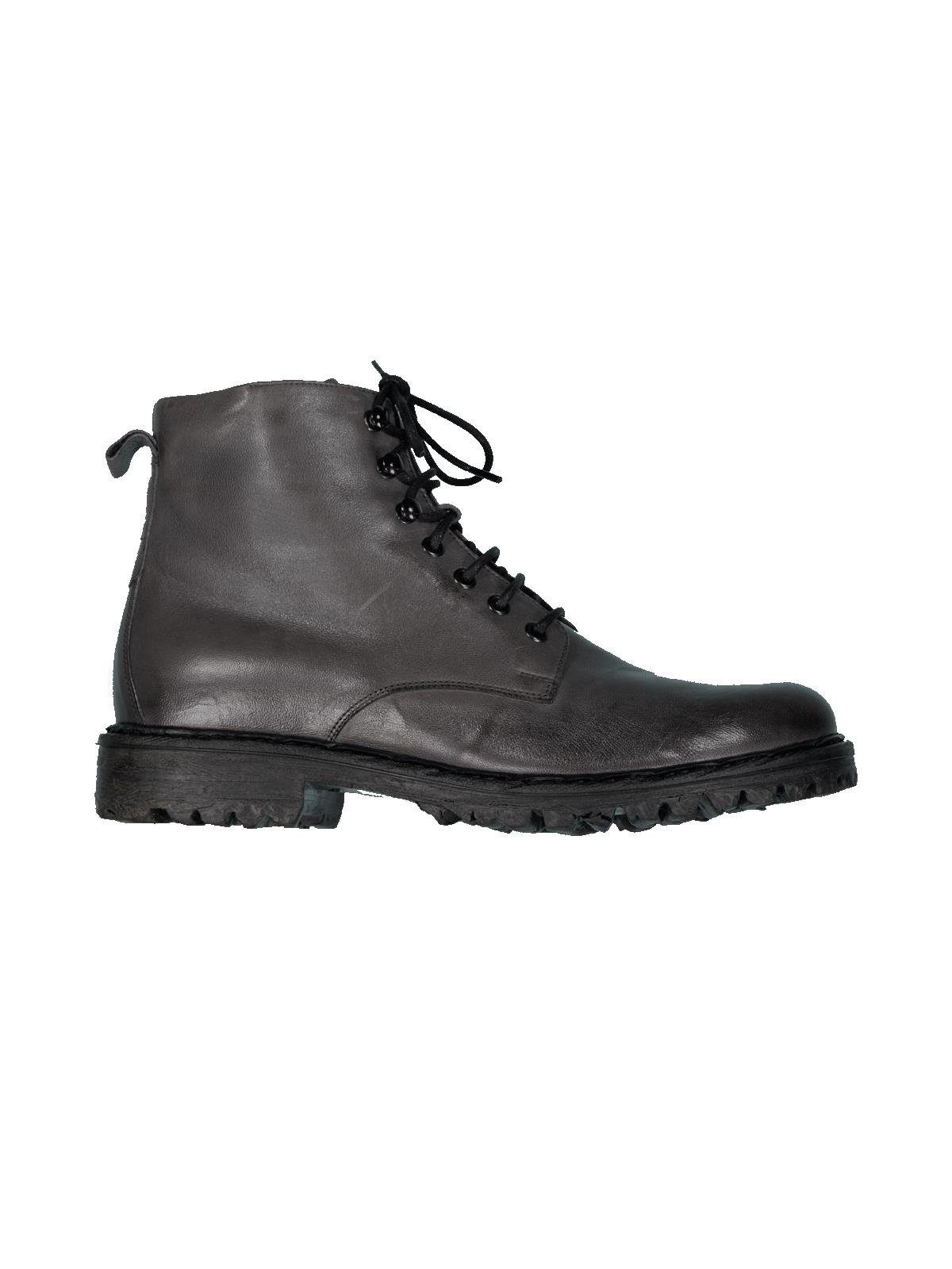 Herren Boots mit Reißverschluss, Dunkelgrau Schnürboots